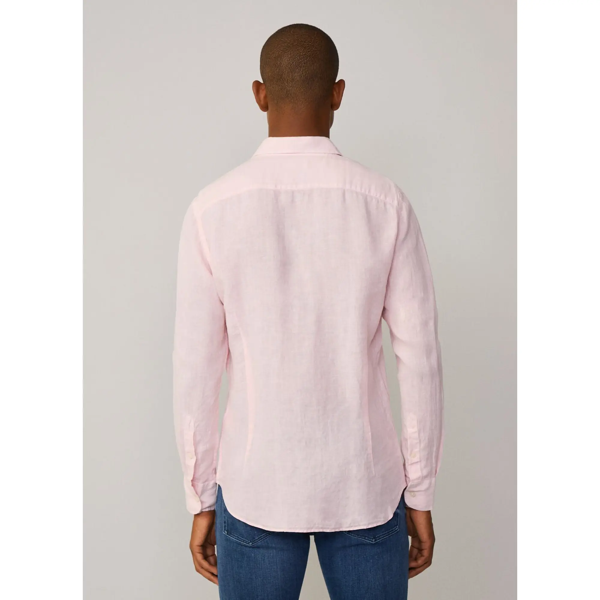 Product image 6 of 8 of Hackett Men's Tailored Fit Linen Kent Shirt - Summer Pink