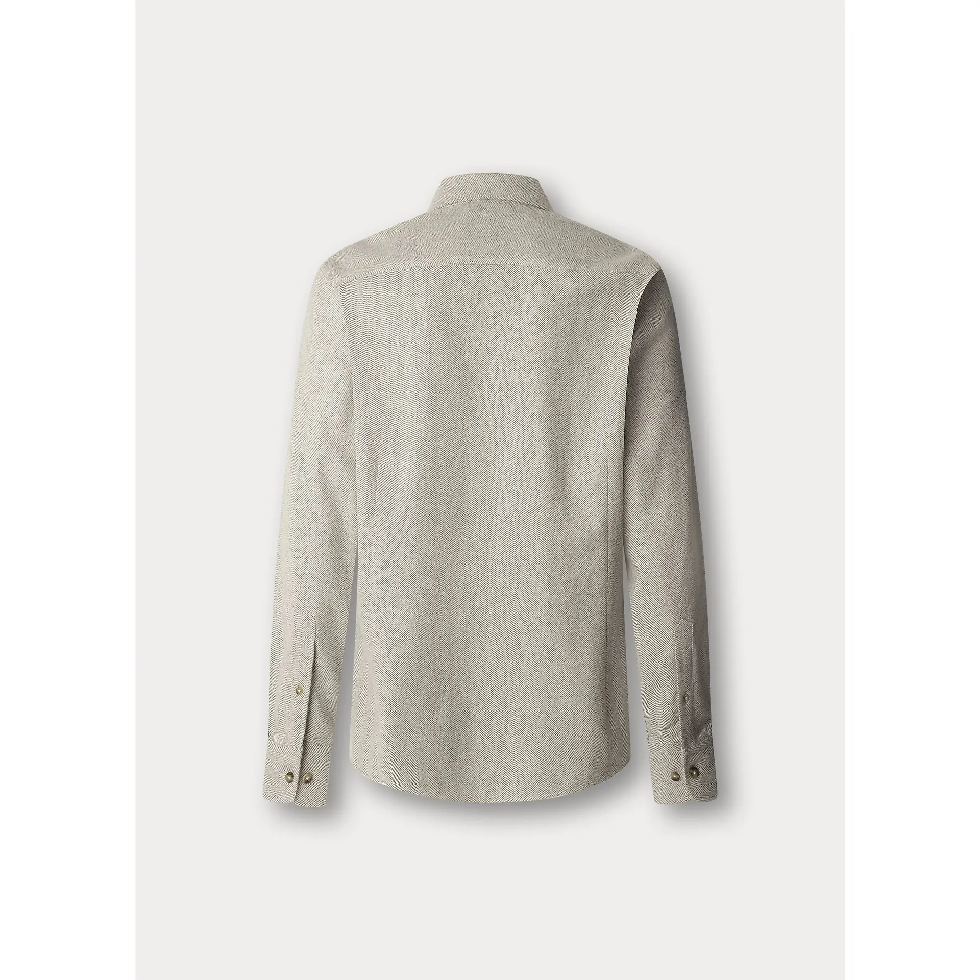 Product image 9 of 9 of Hacket Men's Brushed Herringbone Shirt - Metal Grey