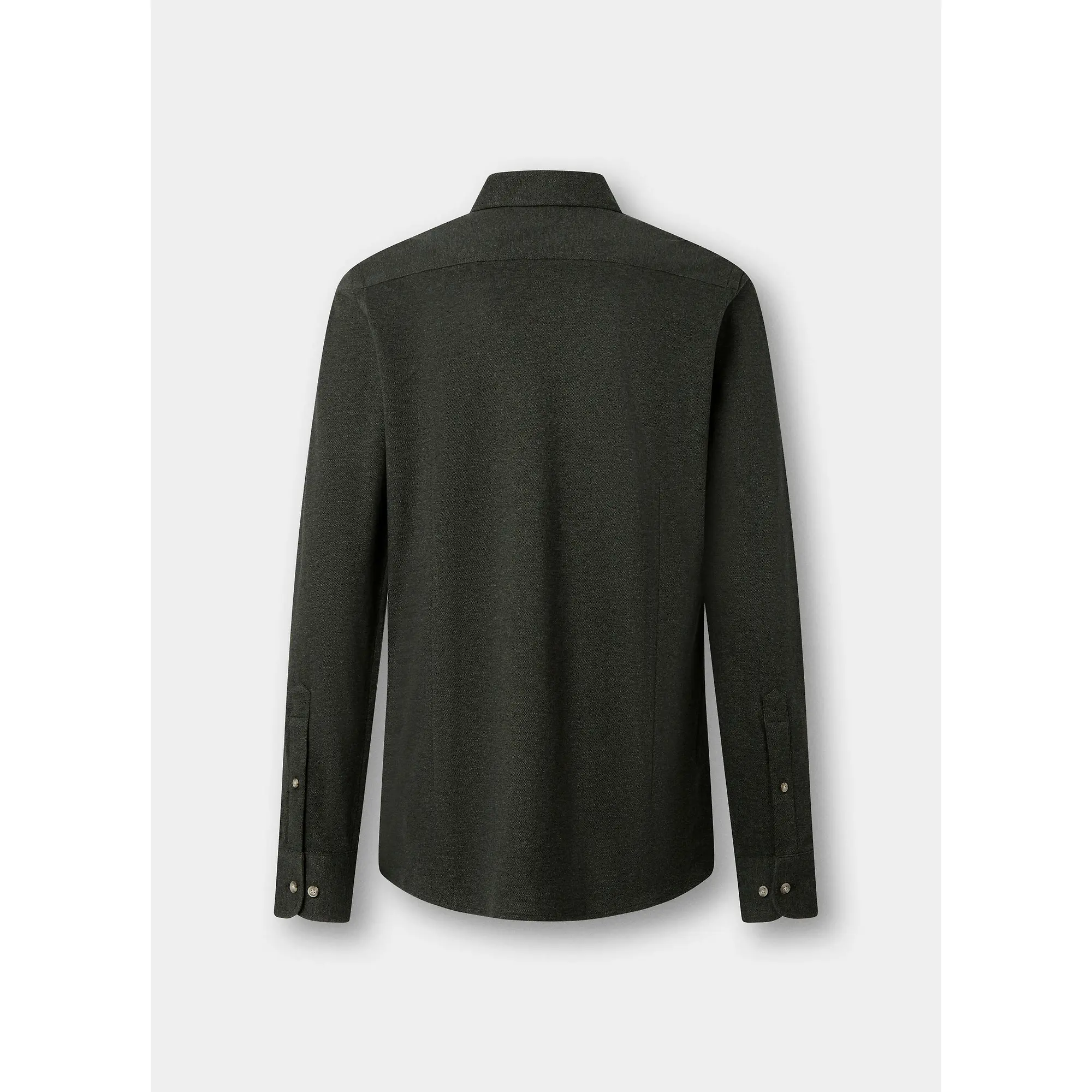 Product image 3 of 8 of Hackett Men's Tailored Fit Melange Jersey Shirt - Hunter Green