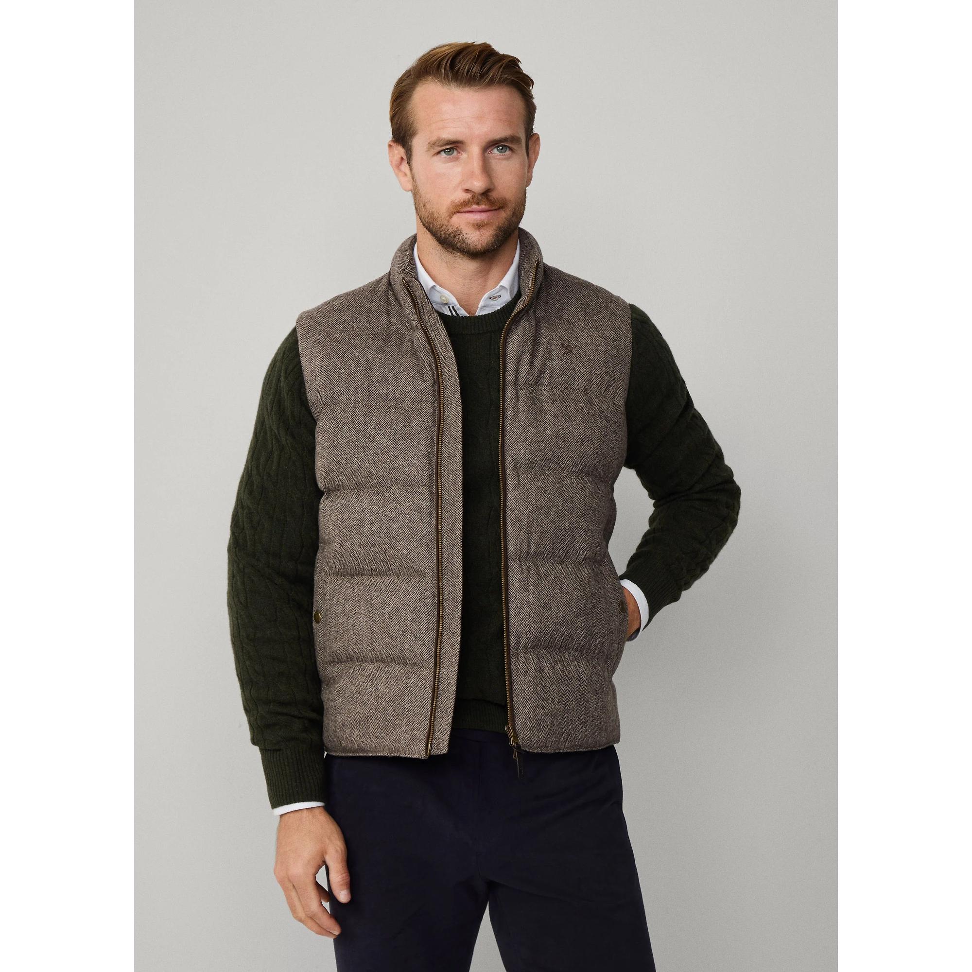 ダウンベスト HACKETT Hackett Men's Padded Gilet - Dark Brown | British Attire