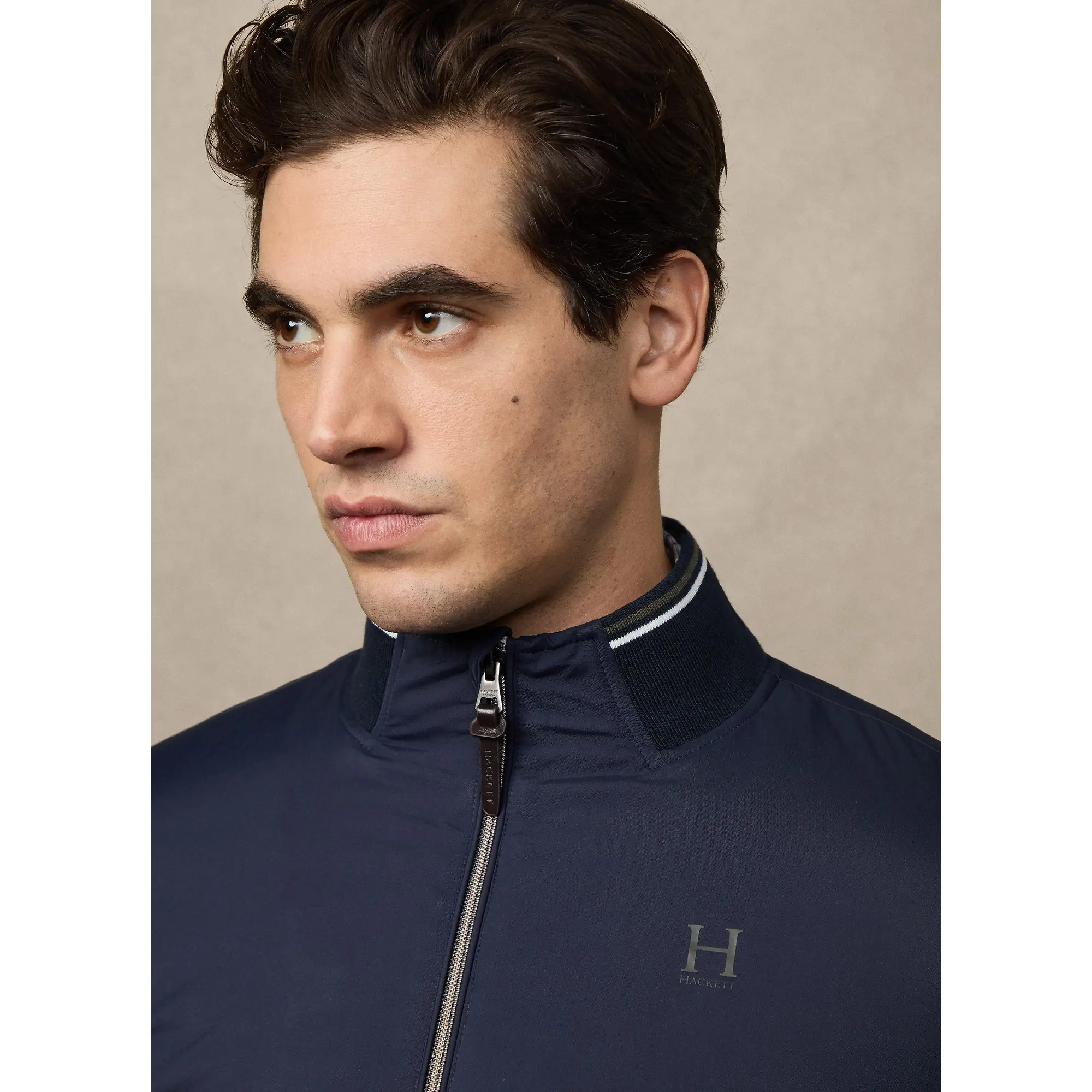 Product image 4 of 12 of Hackett Men's Heritage Logo Blouson Jacket - Midnight Blue