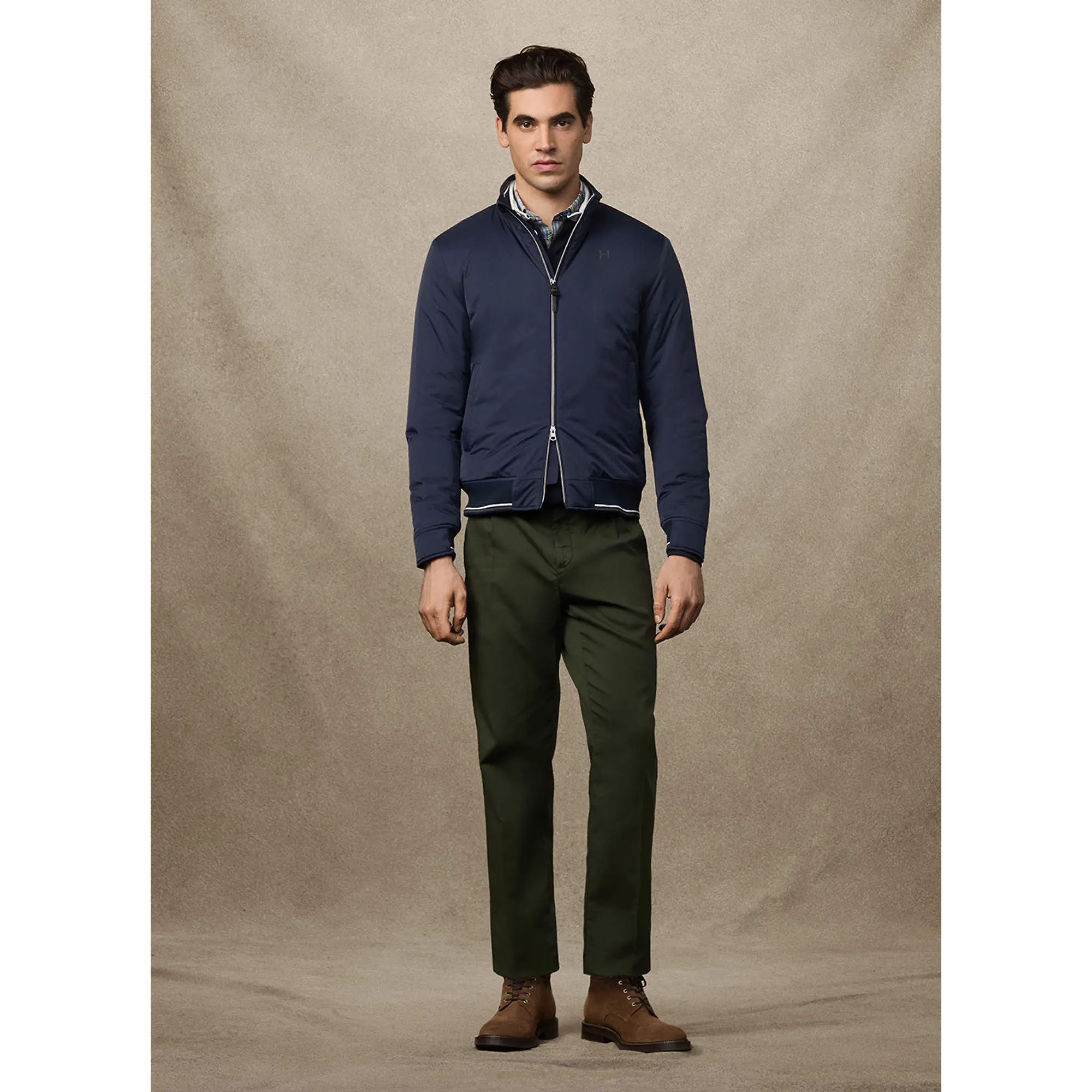 Product image 12 of 12 of Hackett Men's Heritage Logo Blouson Jacket - Midnight Blue