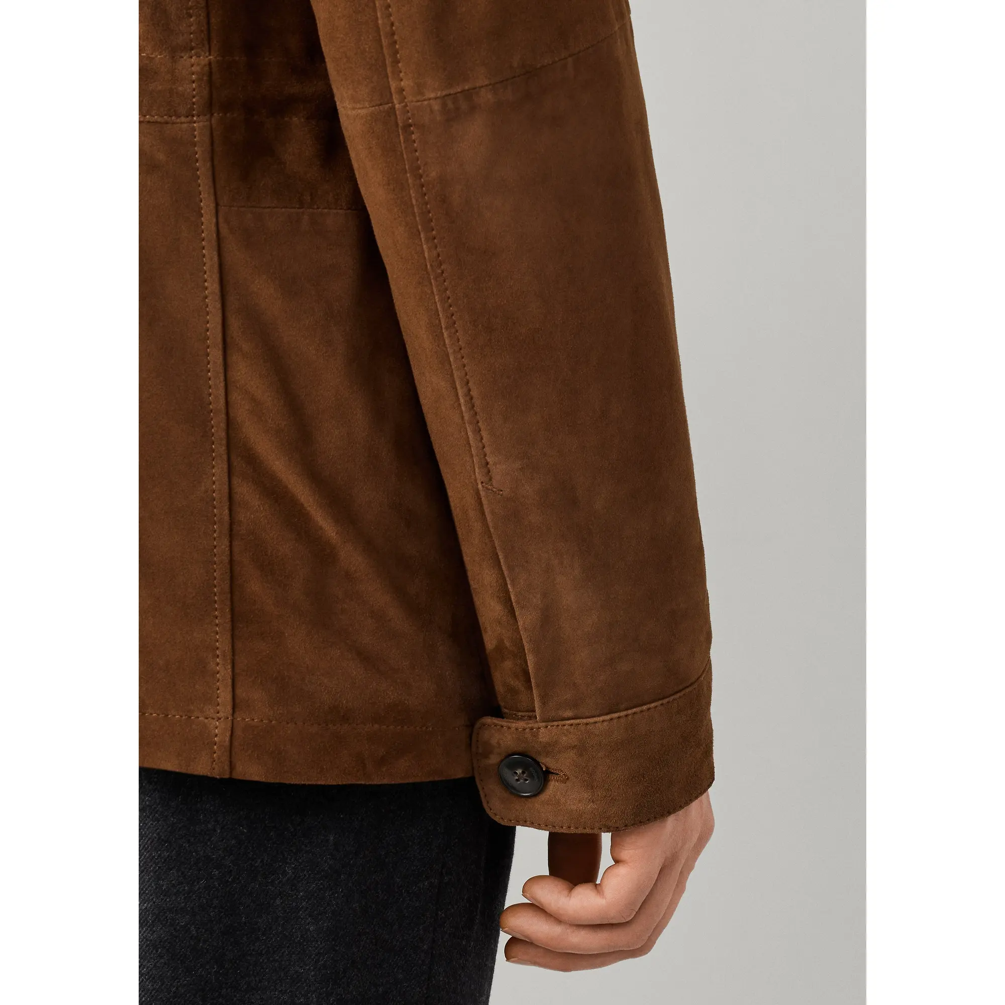 Product image 8 of 11 of Hackett Men's Suede Four Pocket Jacket - Nut Brown