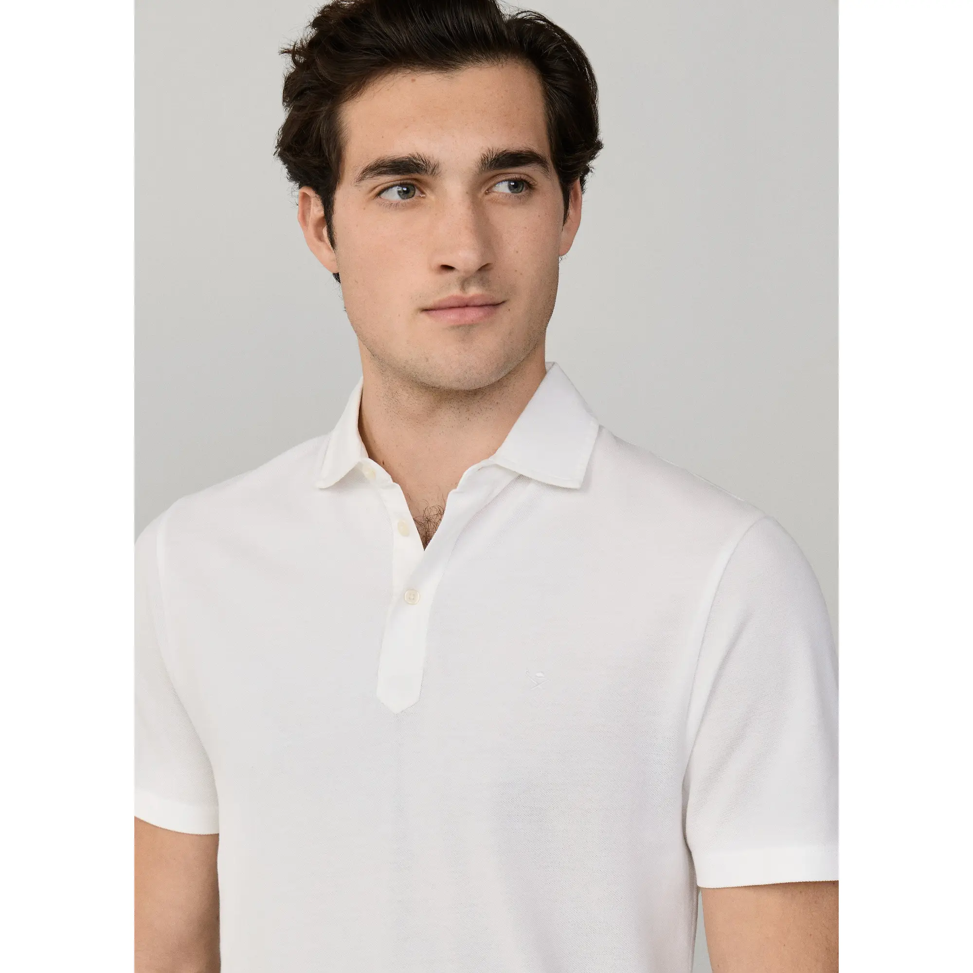 Product image 4 of 9 of Hackett Men's Classic Fit Short Sleeve Pique Polo Shirt - Optic White