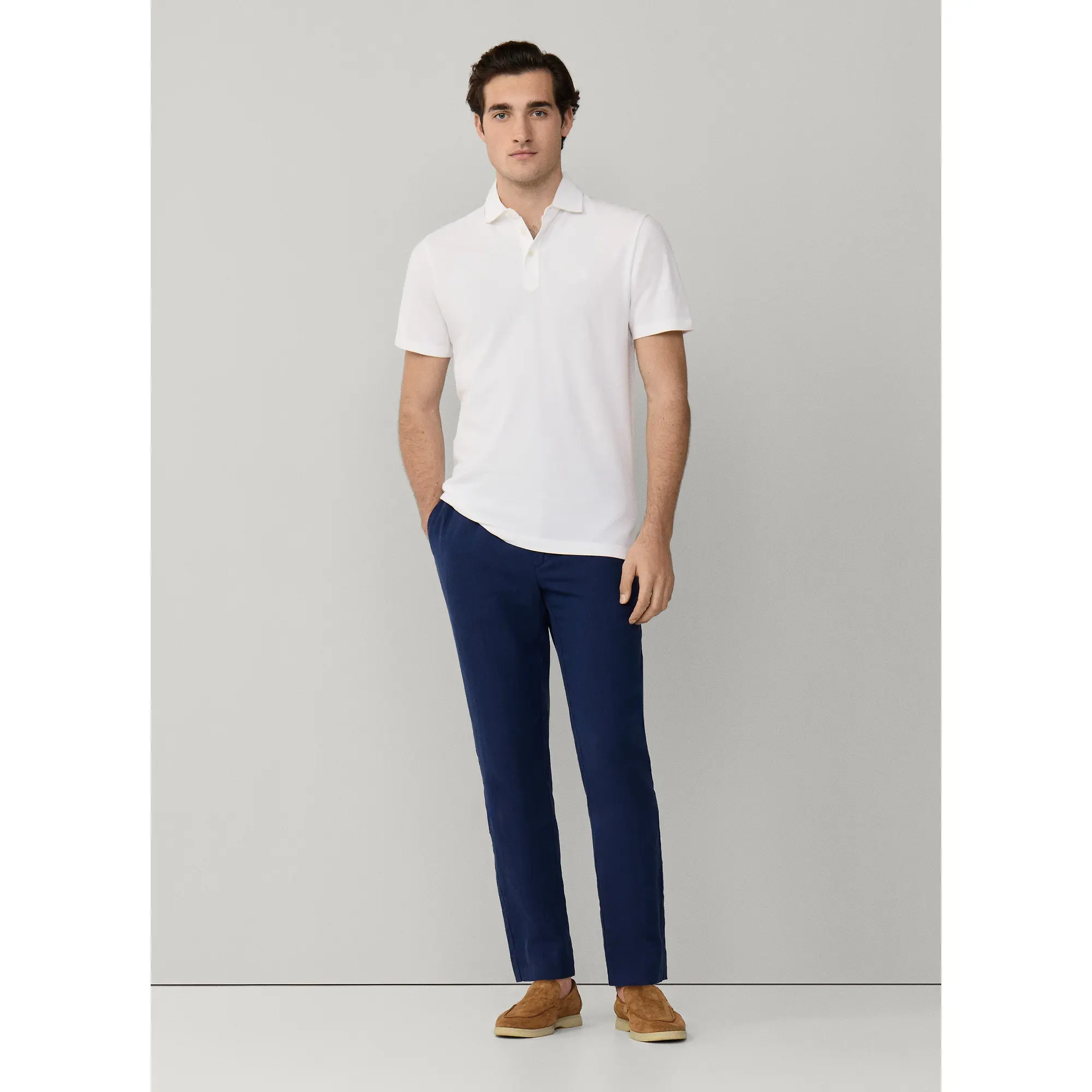Product image 7 of 9 of Hackett Men's Classic Fit Short Sleeve Pique Polo Shirt - Optic White