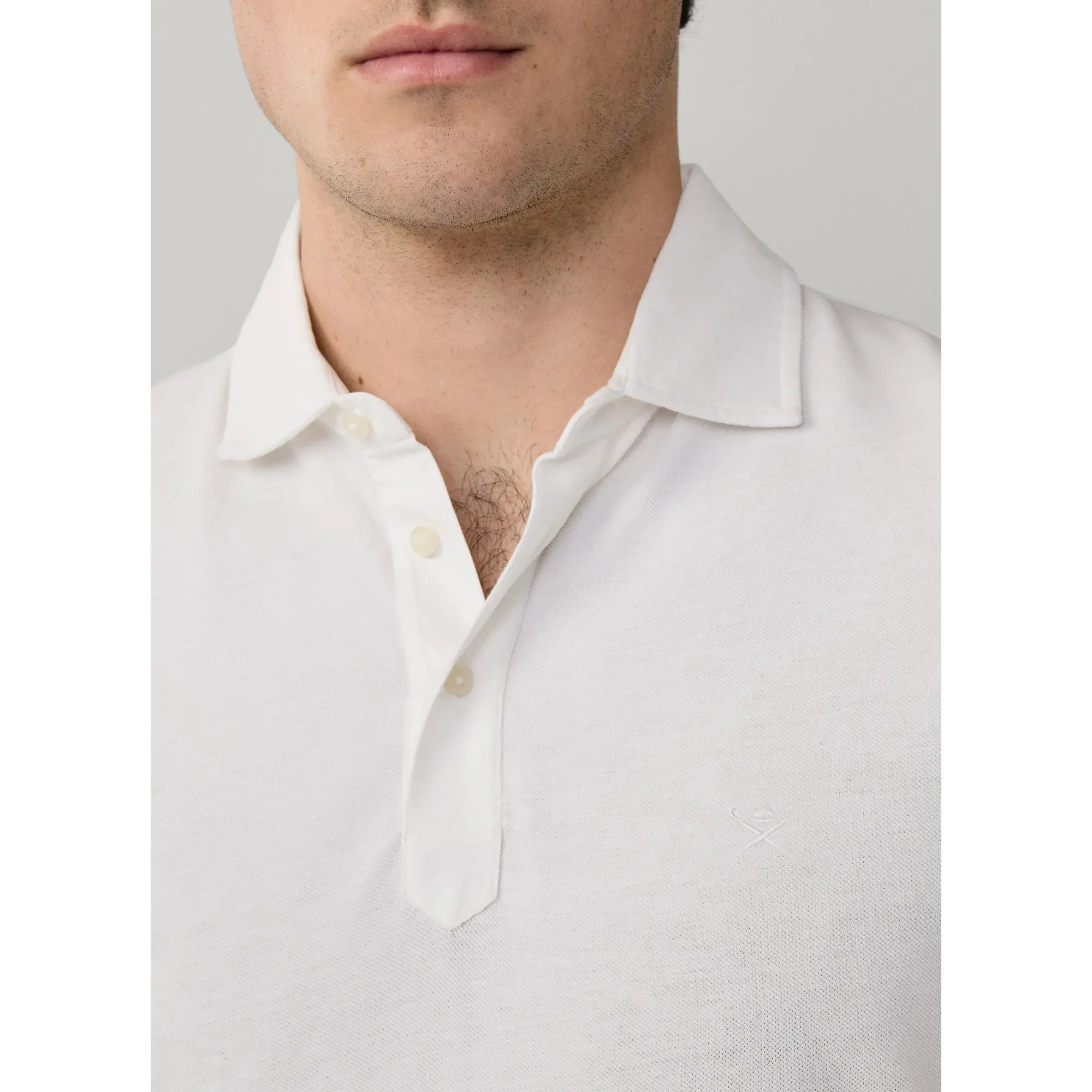 Product image 8 of 9 of Hackett Men's Classic Fit Short Sleeve Pique Polo Shirt - Optic White
