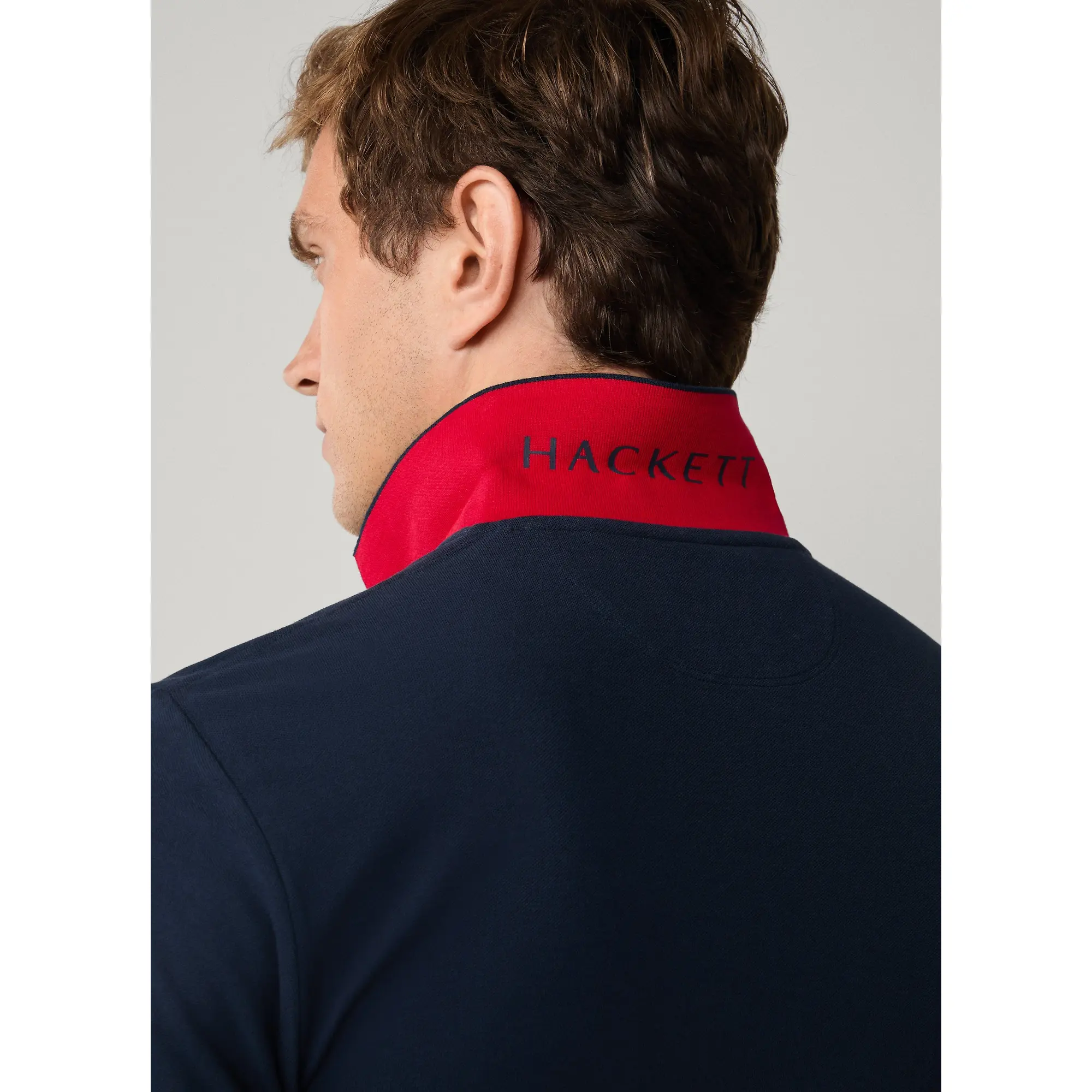 Product image 7 of 8 of Hackett Men's Slim Fit Short Sleeve Pique Polo Shirt - Navy