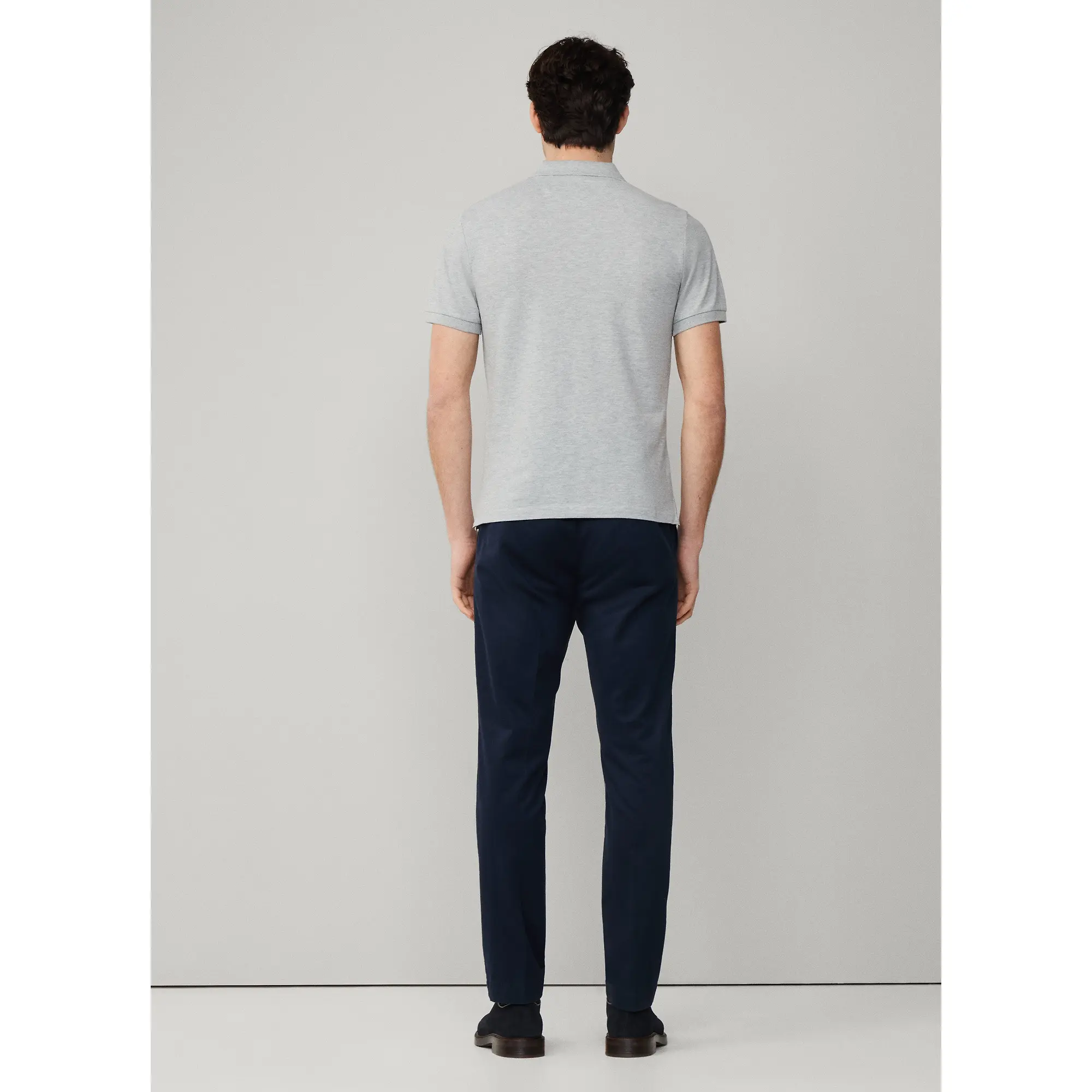 Product image 7 of 8 of Hackett Men's Slim Fit Short Sleeve Pique Polo Shirt - Light Grey Marl