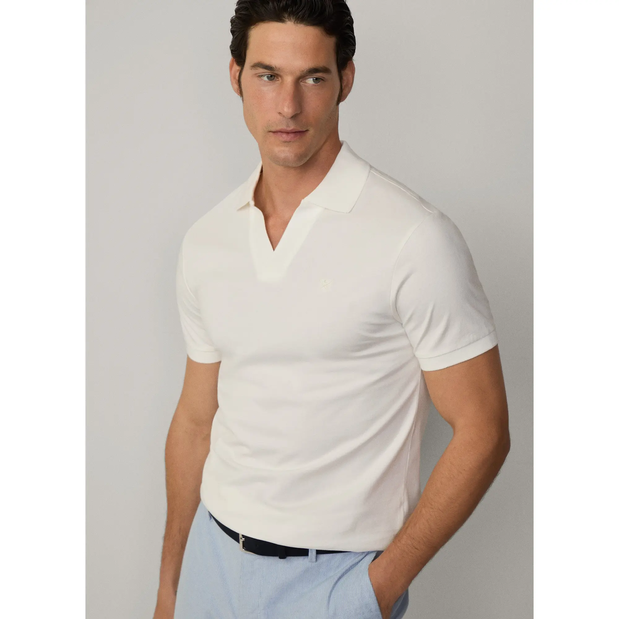 Product image 3 of 7 of Hackett Men's Classic Fit Short Sleeve Johnny Polo - Off White