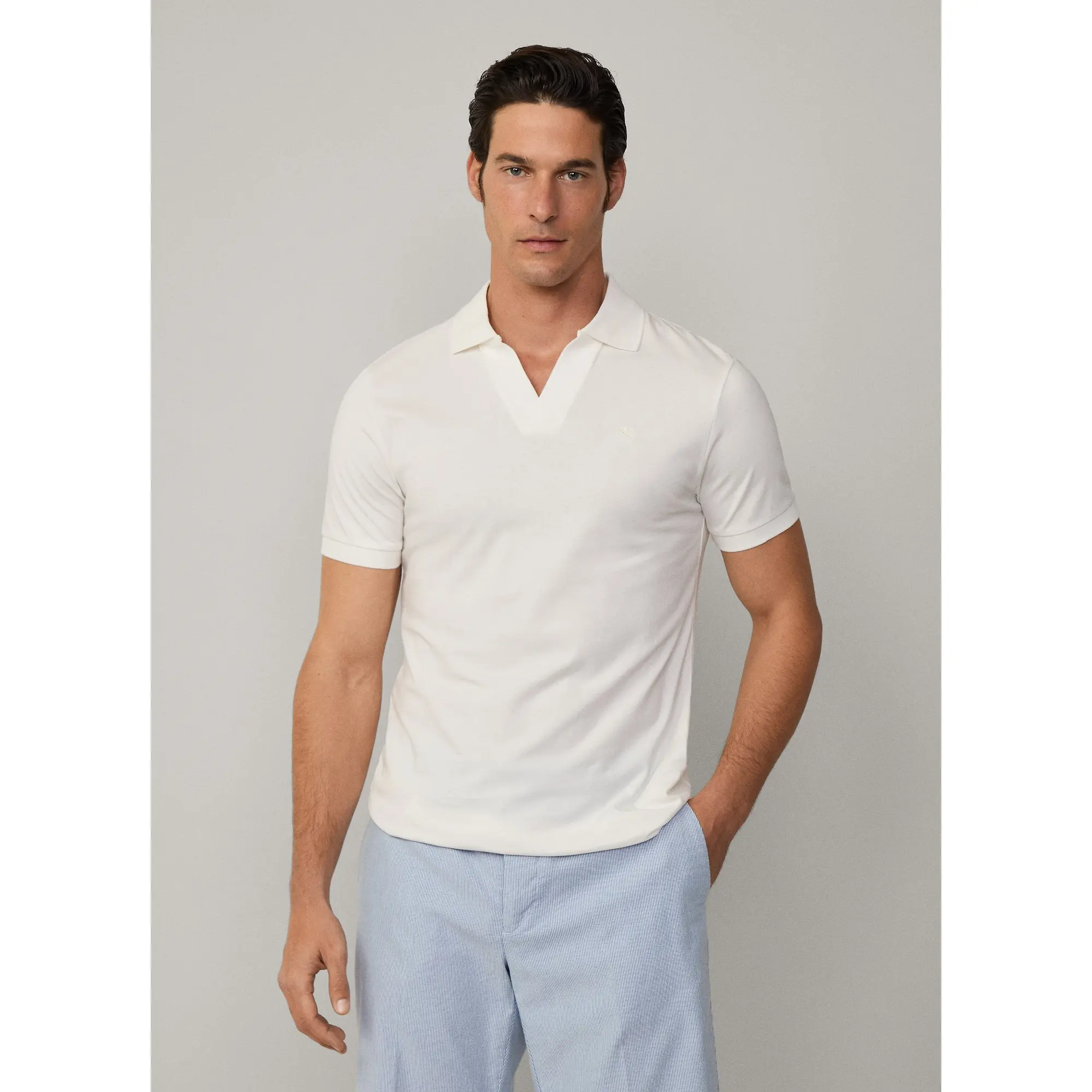 Product image 4 of 7 of Hackett Men's Classic Fit Short Sleeve Johnny Polo - Off White