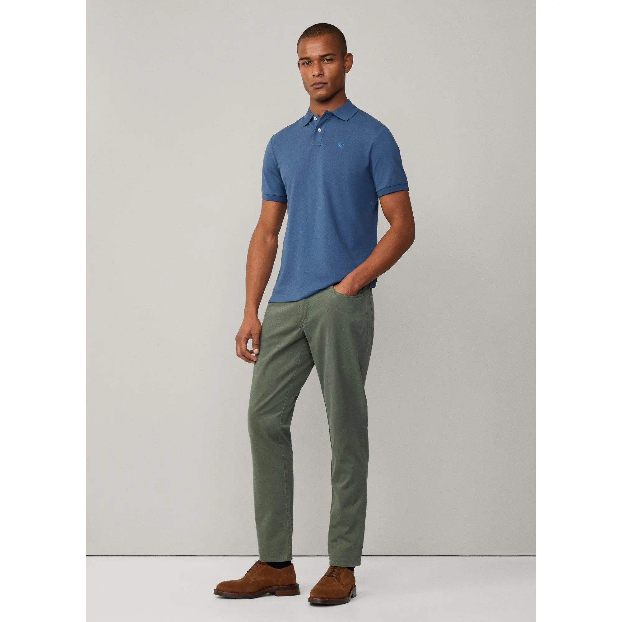 Product image 8 of 8 of Hackett Men's Slim Fit Short Sleeve Pique Polo - Dark Denim Blue
