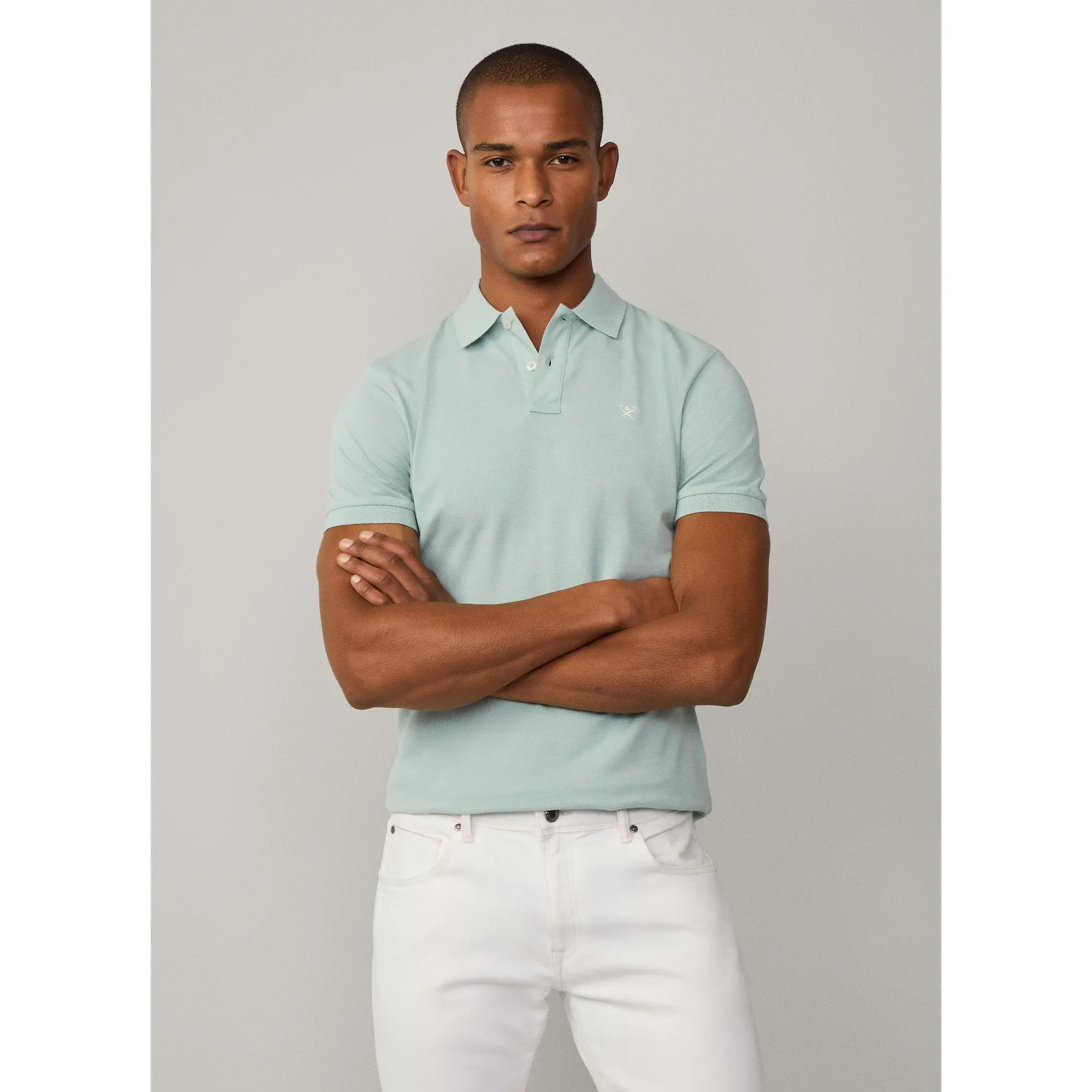 Product image 4 of 8 of Hackett Men's Slim Fit Short Sleeve Pique Polo - Menthol Green