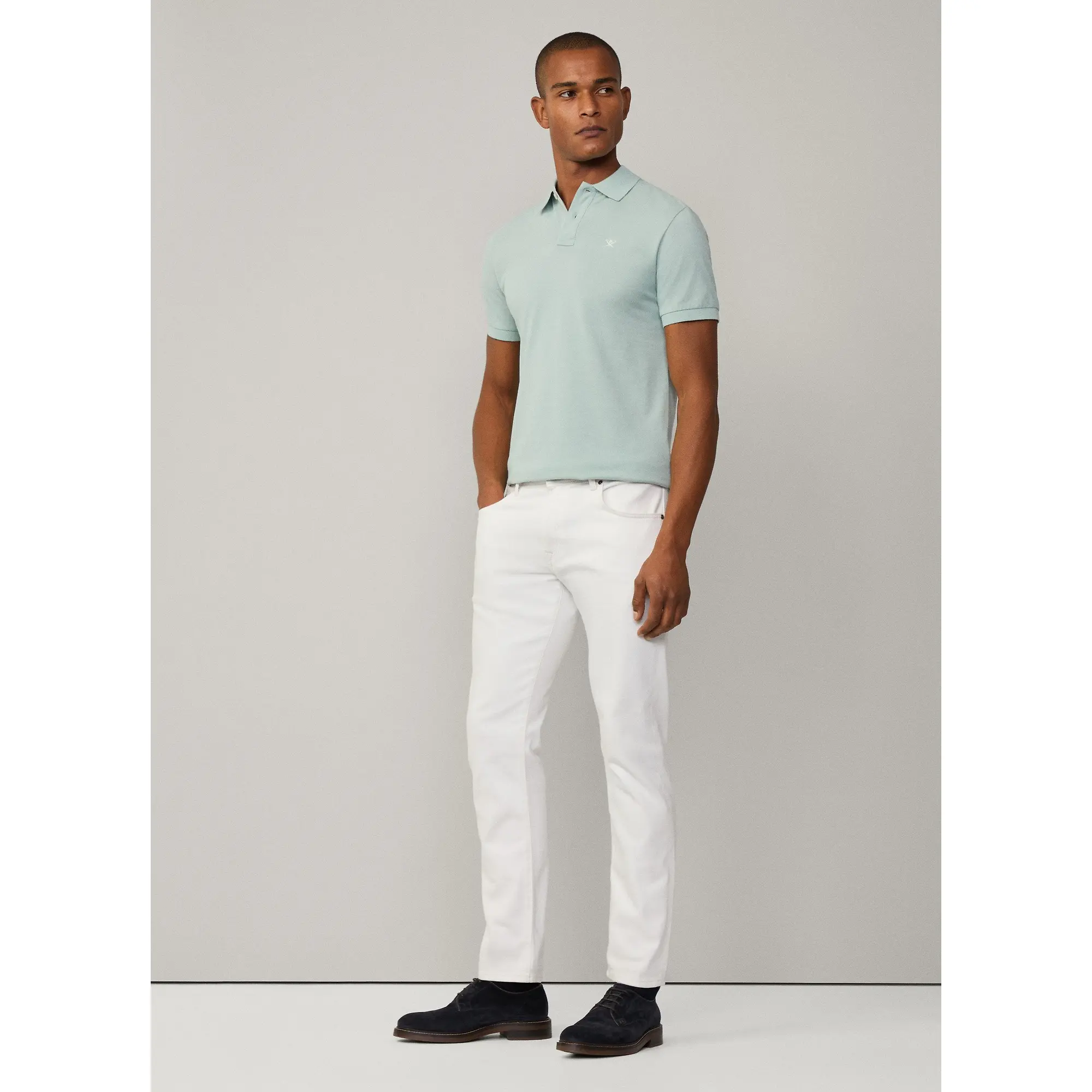 Product image 8 of 8 of Hackett Men's Slim Fit Short Sleeve Pique Polo - Menthol Green