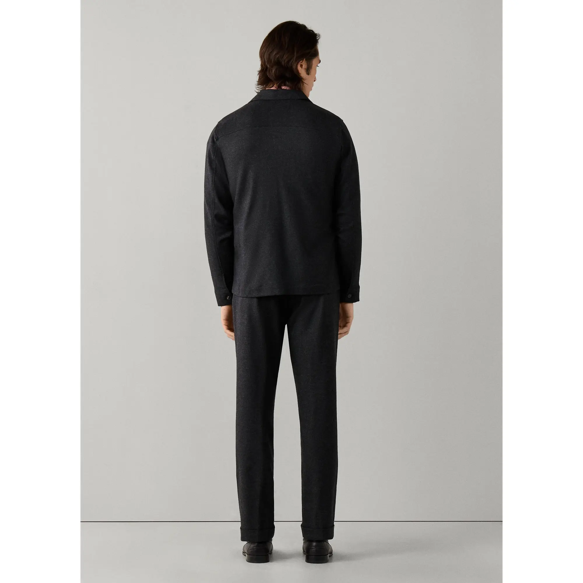 Product image 6 of 8 of Hackett Men's Stretch Cashmere 4 Pocket Overshirt - Charcoal Grey