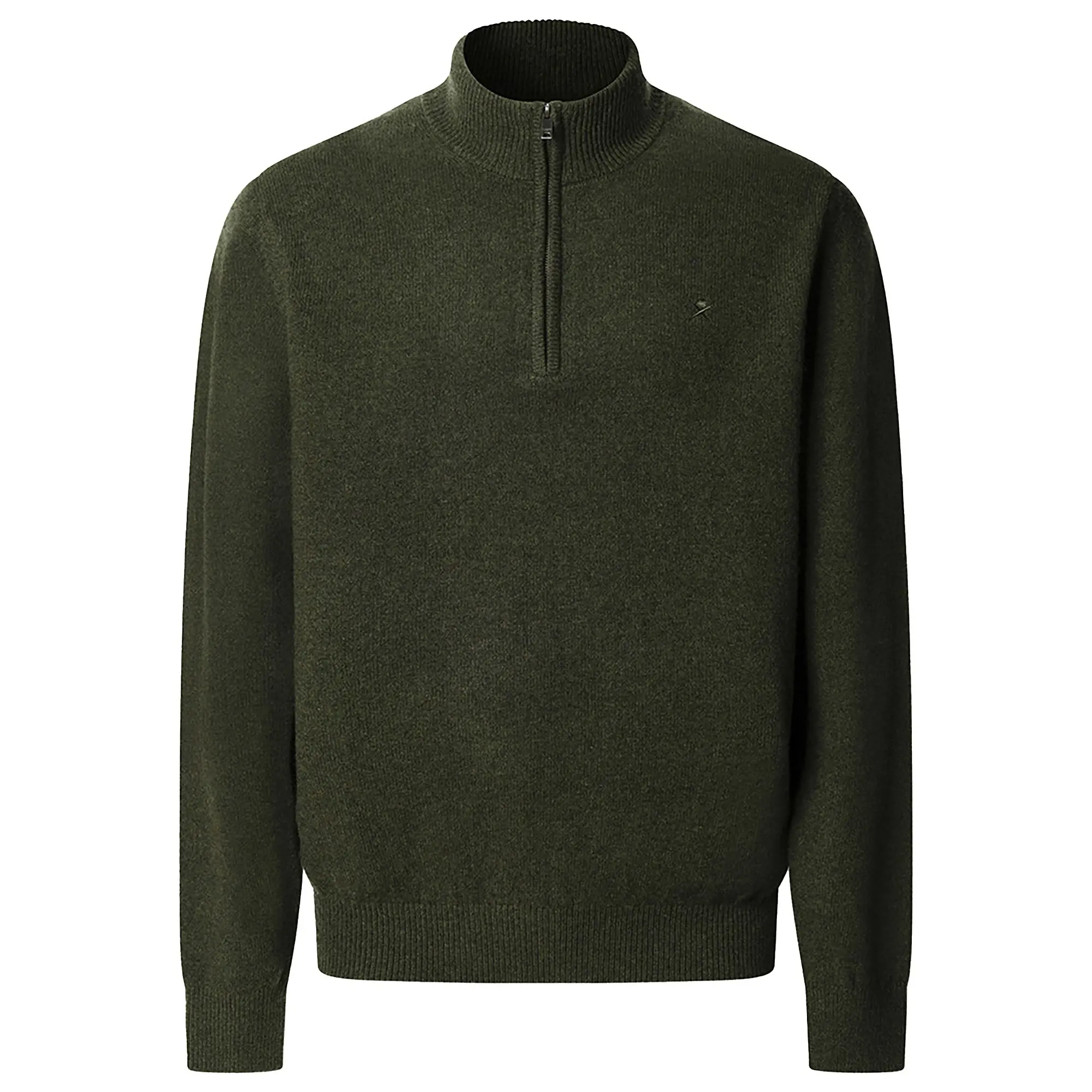Product image 1 of 10 of Hackett Men's Lambswool Half Zip Sweater - Hunter Green