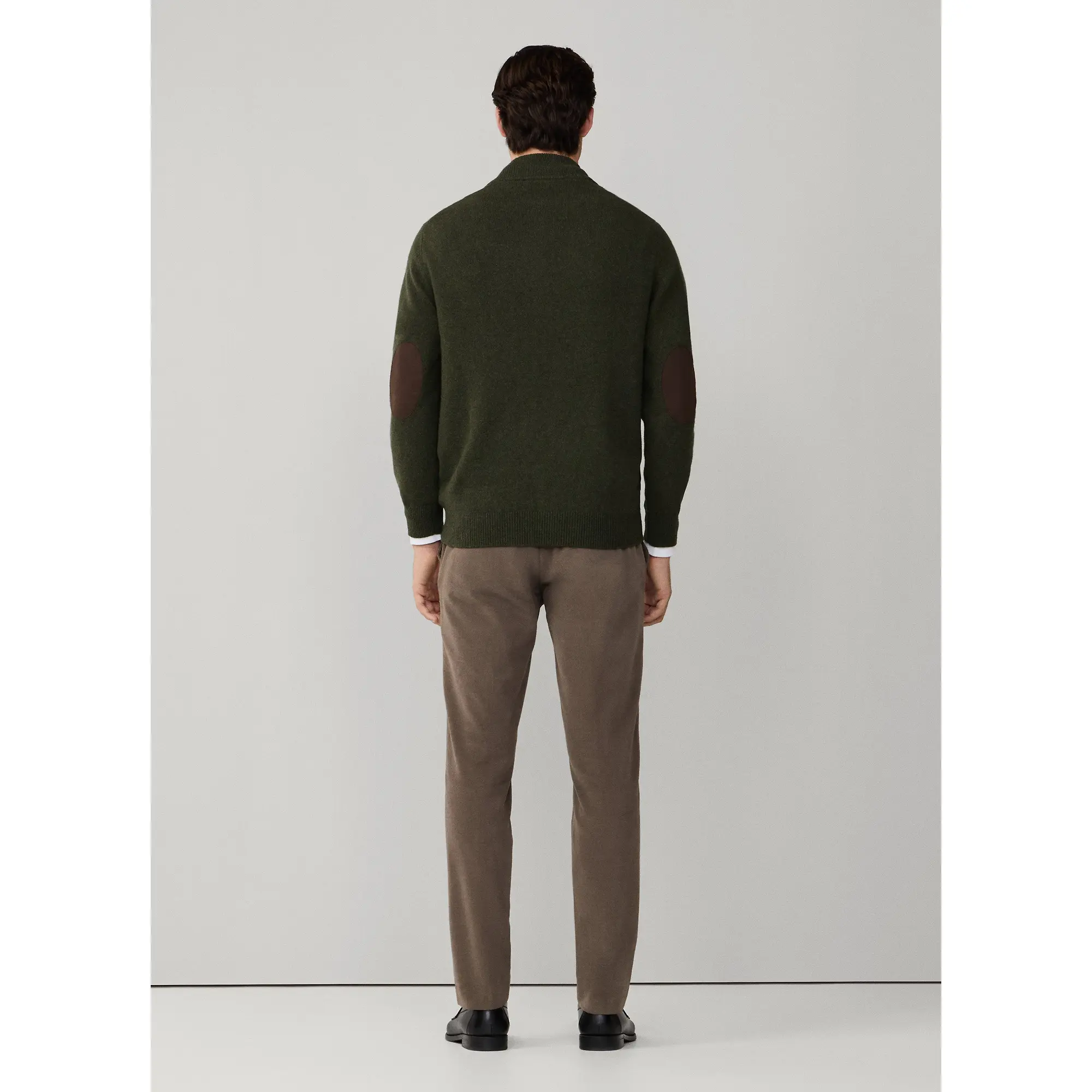 Product image 6 of 10 of Hackett Men's Lambswool Half Zip Sweater - Hunter Green
