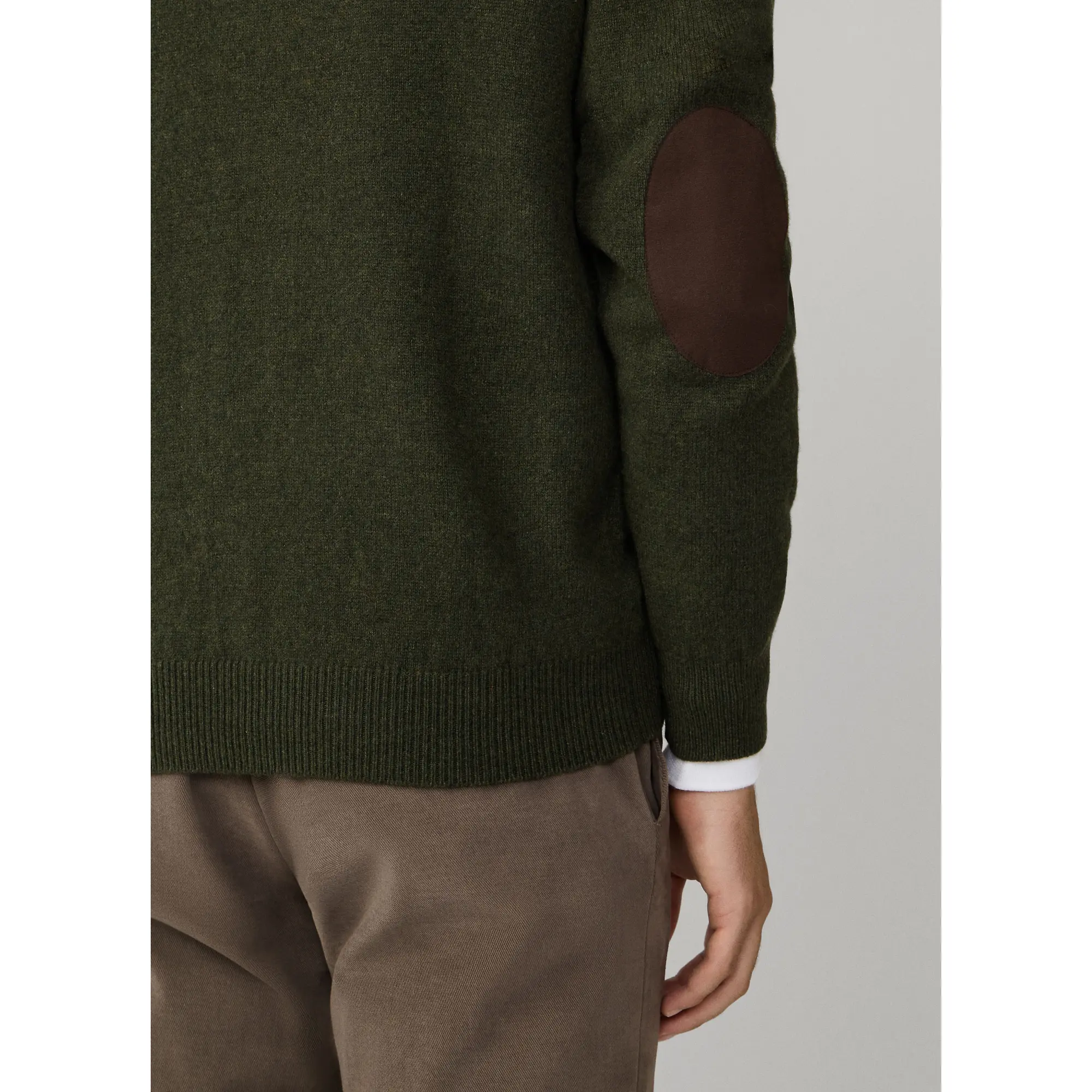 Product image 7 of 10 of Hackett Men's Lambswool Half Zip Sweater - Hunter Green