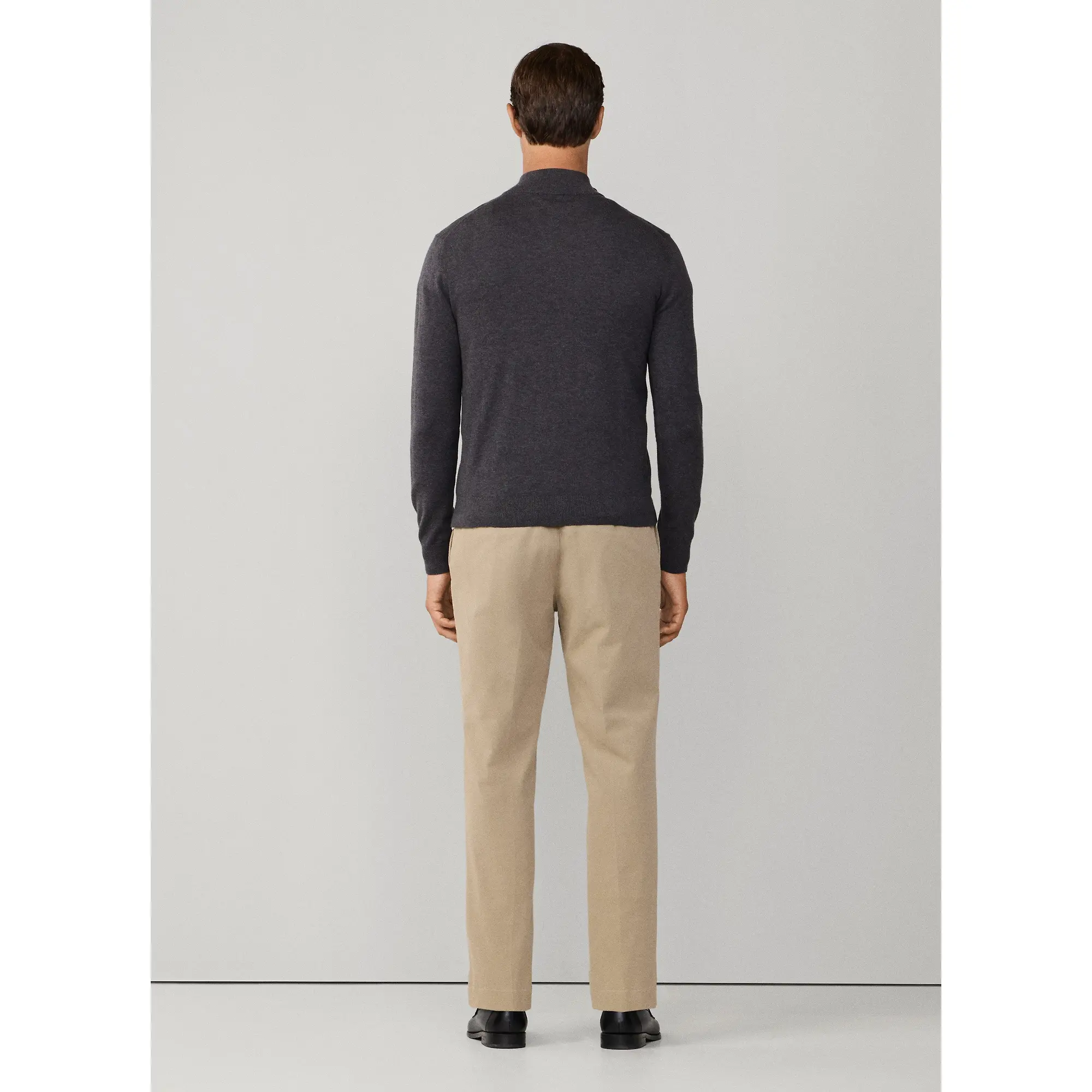 Product image 6 of 9 of Hackett Men's Cotton Quarter Zip Jumper - Charcoal Grey