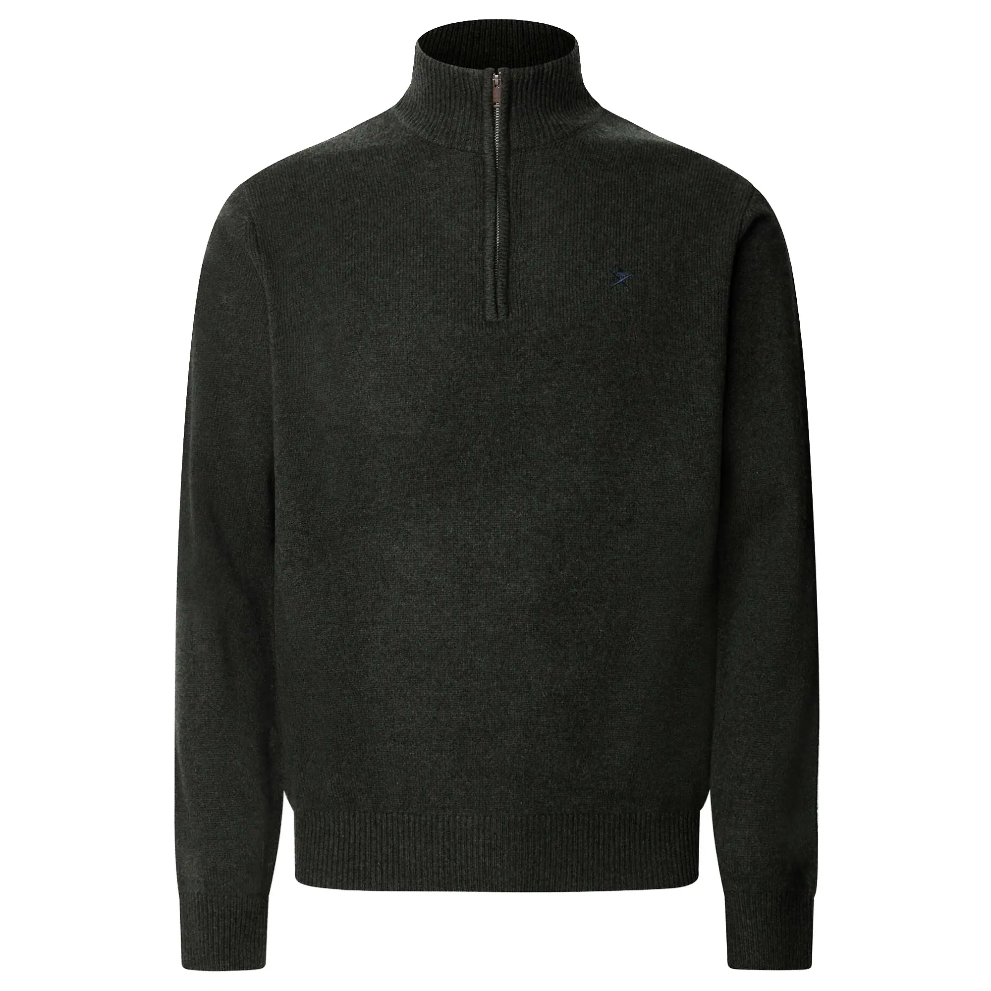 Product image 1 of 8 of Hackett Men's Lambswool Quarter Zip Jumper - Hunter Green