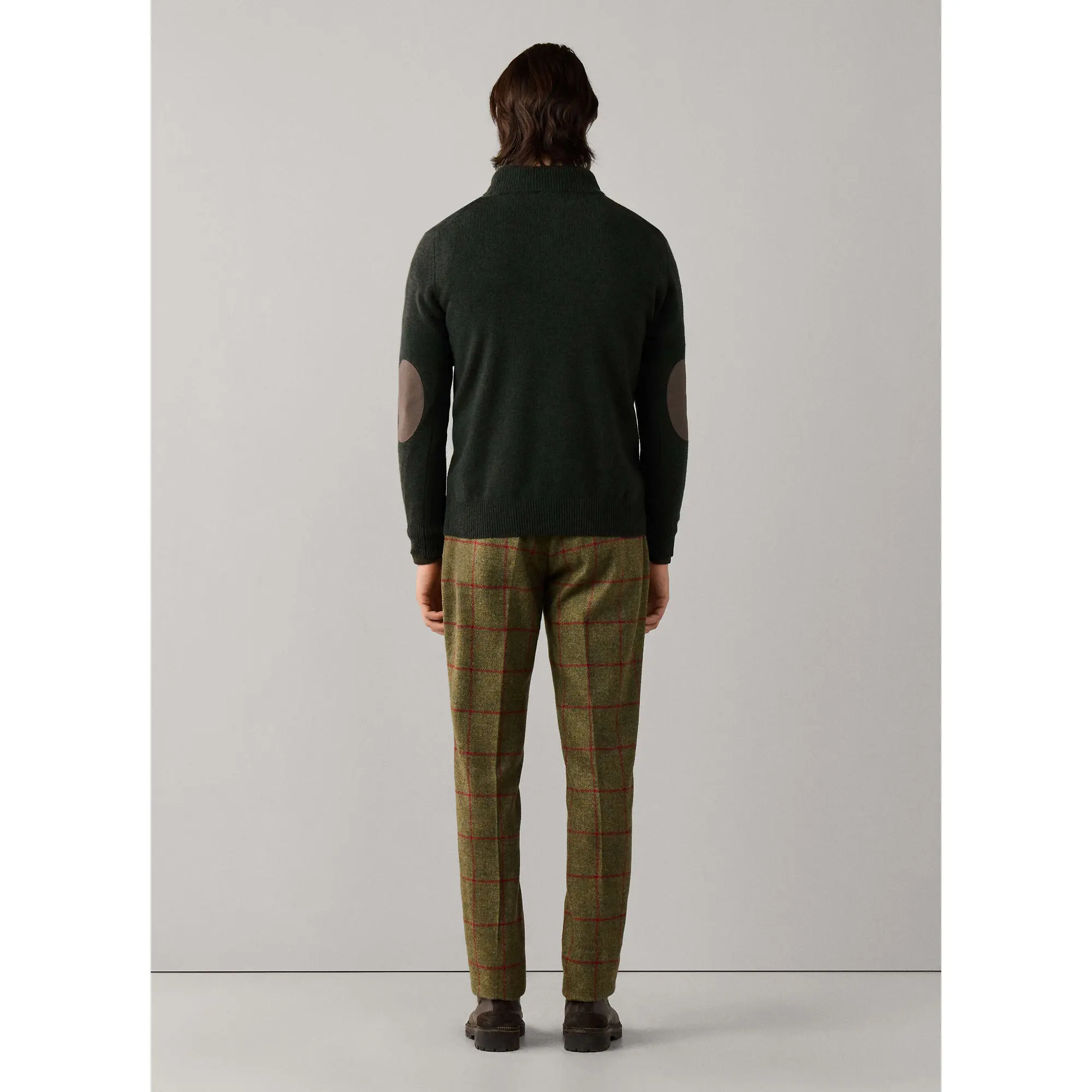 Product image 8 of 8 of Hackett Men's Lambswool Quarter Zip Jumper - Hunter Green