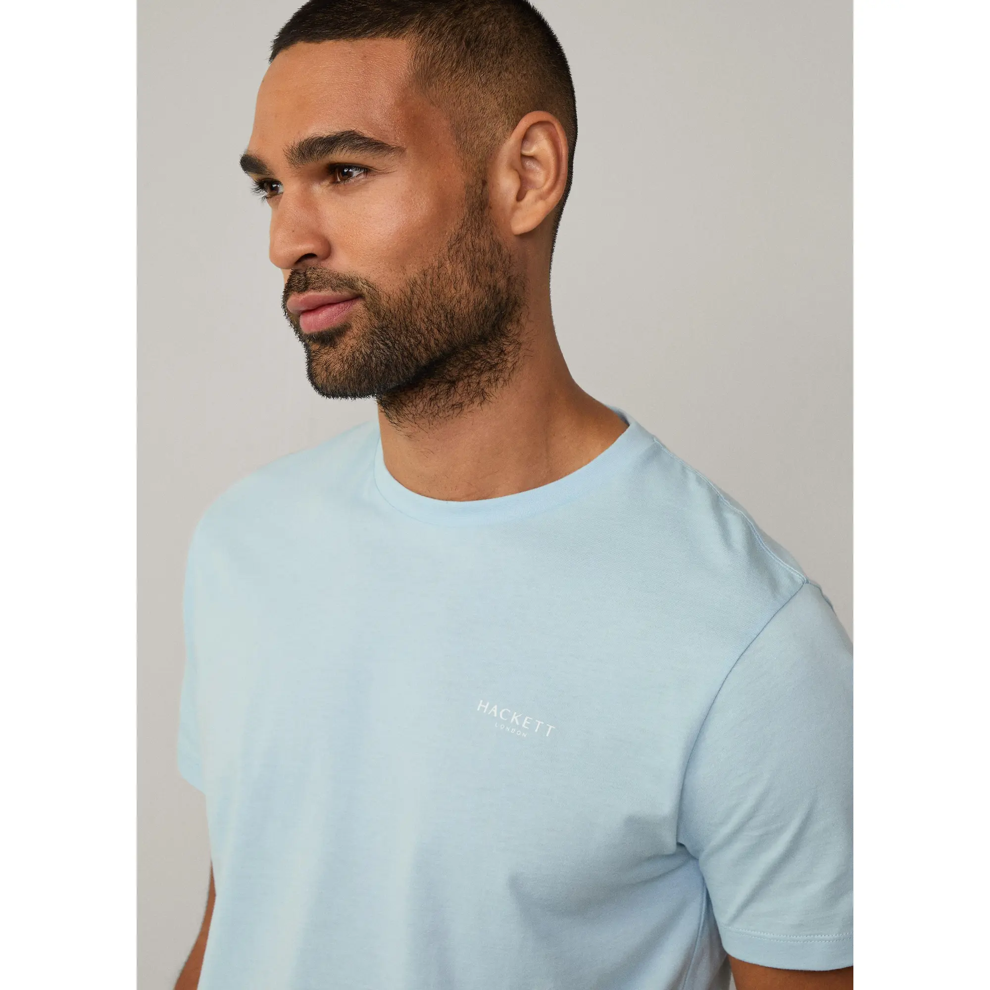 Product image 5 of 7 of Hackett Men's Short Sleeve Cotton Jersey Lounge T-Shirt - Summer Blue