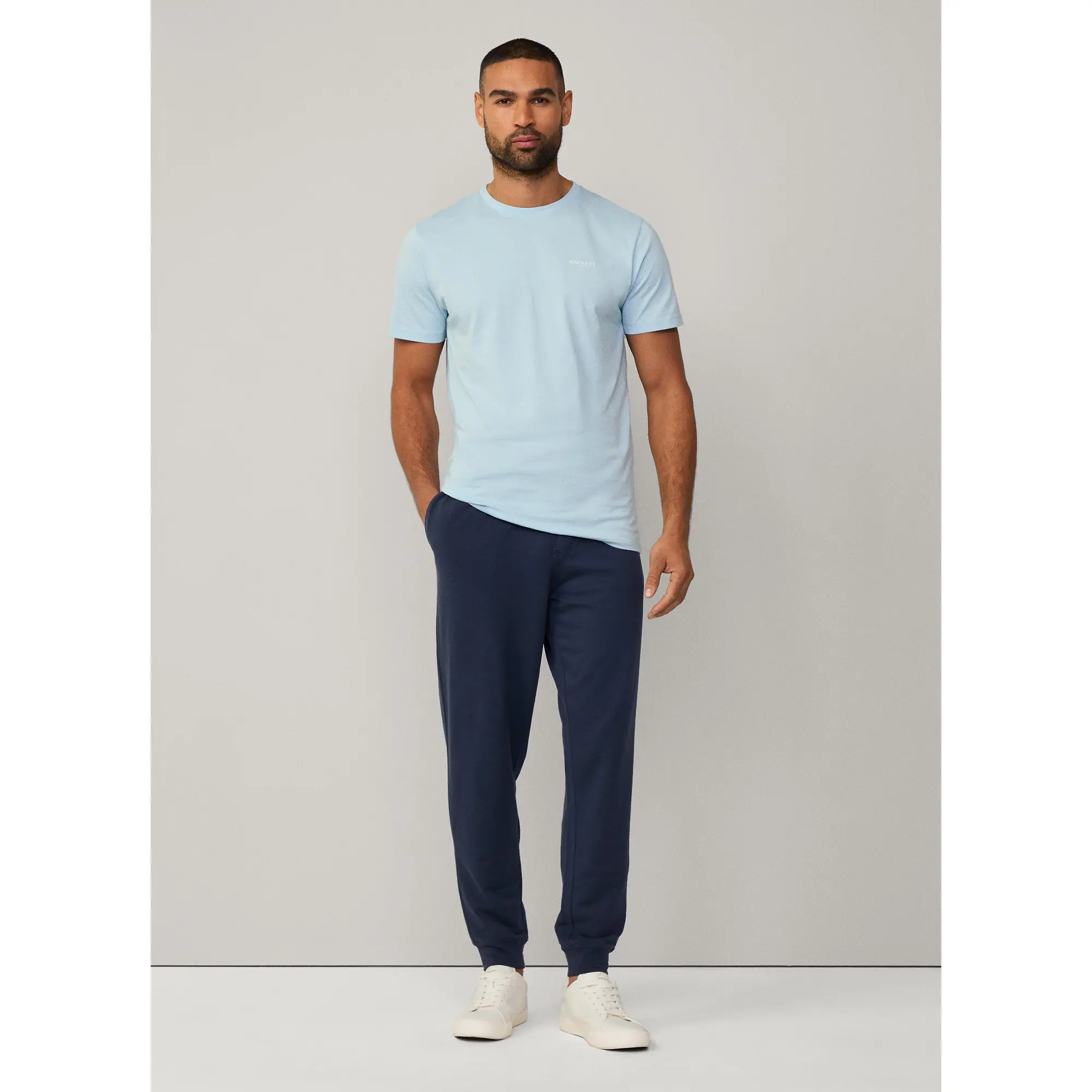 Product image 7 of 7 of Hackett Men's Short Sleeve Cotton Jersey Lounge T-Shirt - Summer Blue