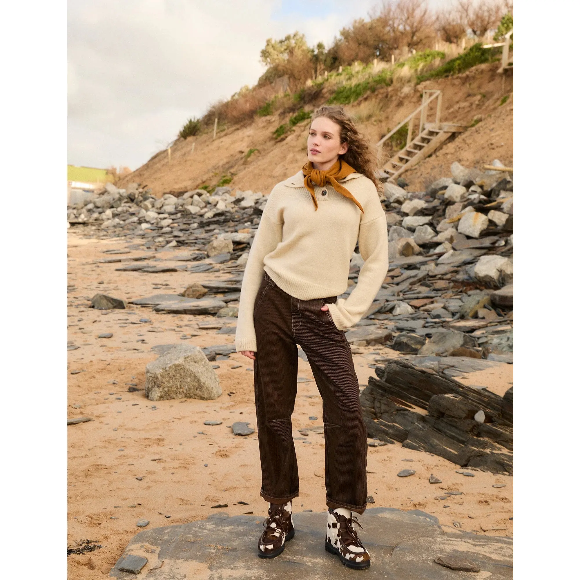 Product image 6 of 11 of Penelope Chilvers Women's Incredible Friesian Shearling-Lined Boots - Brown/White