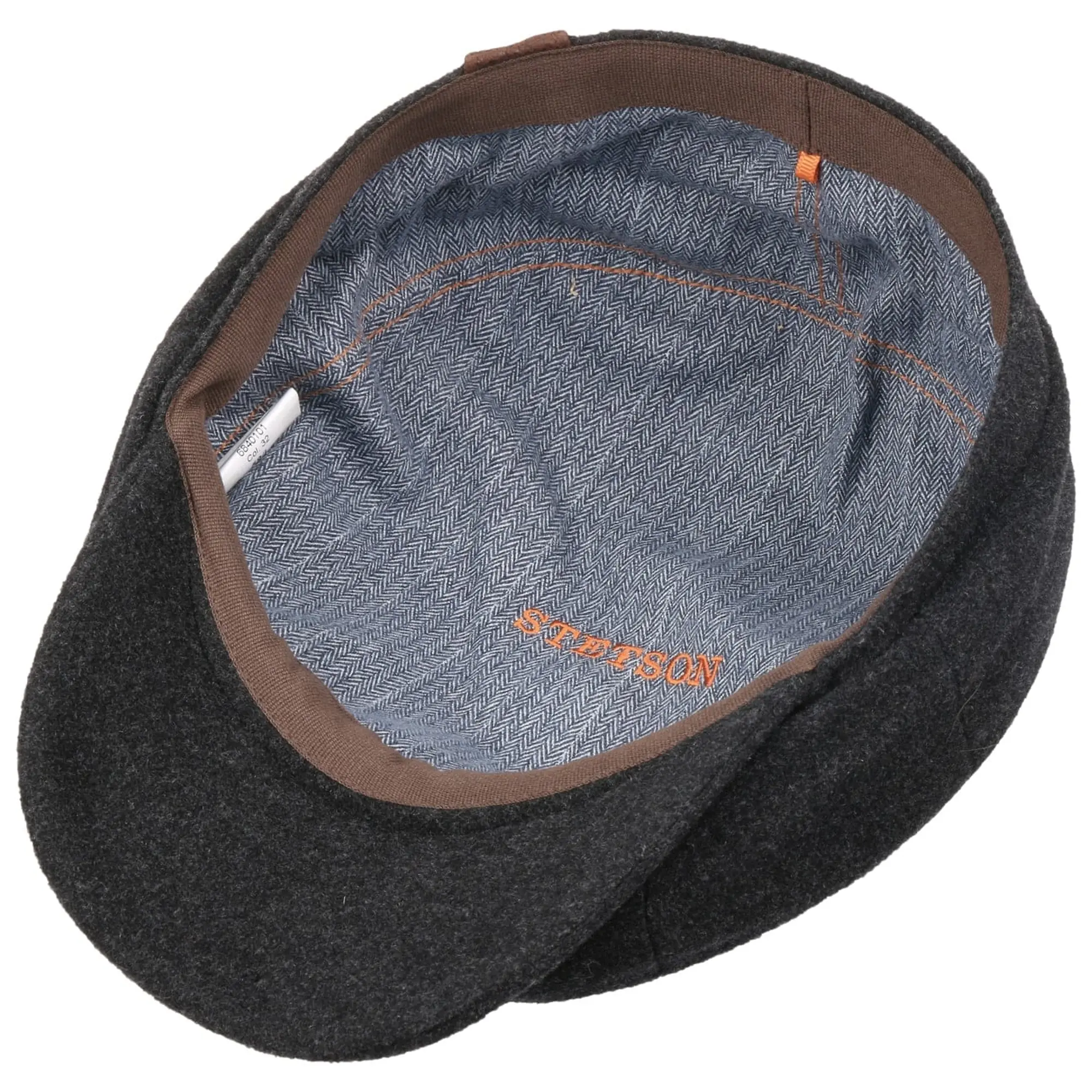 Product image 3 of 4 of Stetson Hatteras Noir Wool/Cashmere Flat Cap - Anthracite Melange