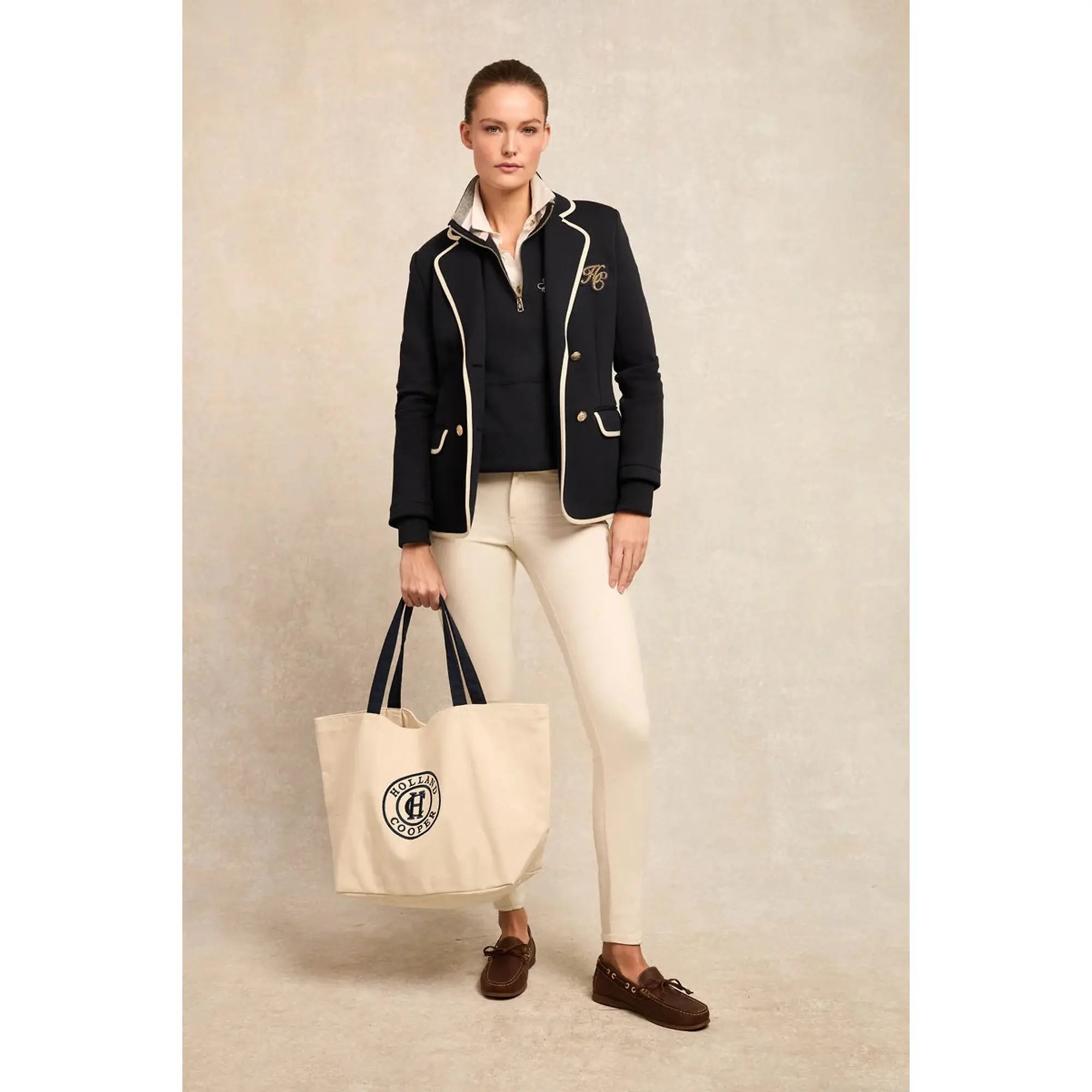 Product image 3 of 6 of Holland Cooper Women's Classic Shopper - Ecru Navy