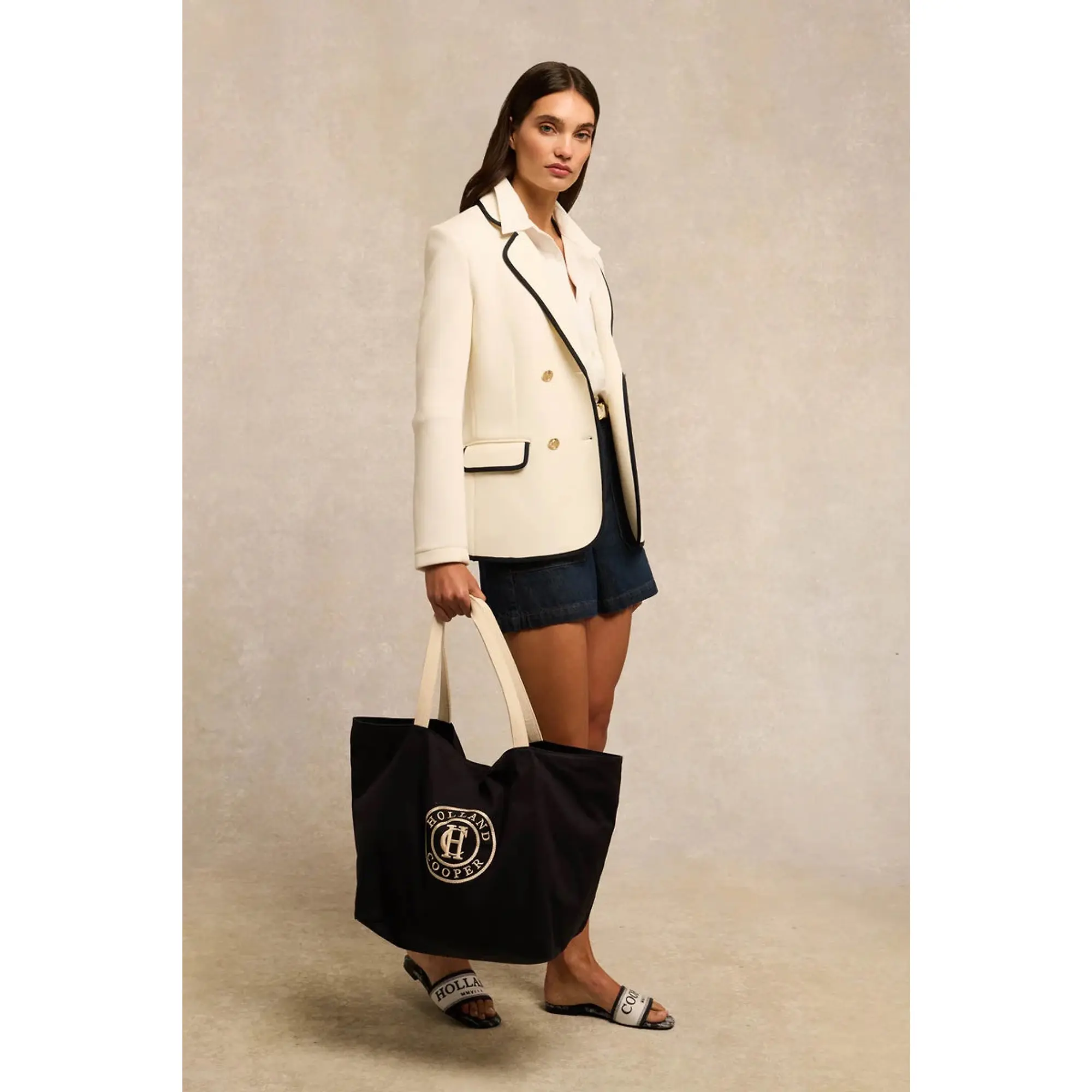 Product image 4 of 10 of Holland Cooper Women's Classic Shopper - Navy Ecru