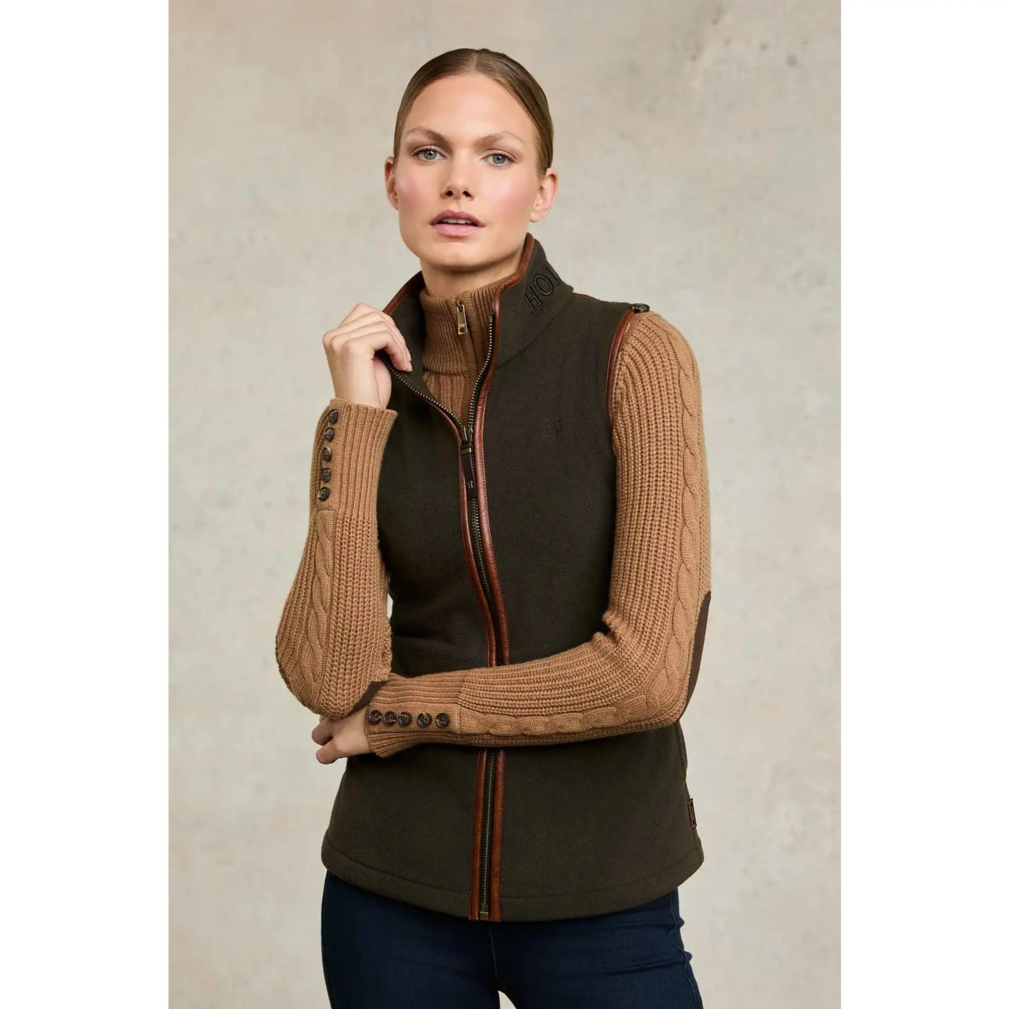 Product image 2 of 10 of Holland Cooper Women's Country Fleece Gilet - Khaki