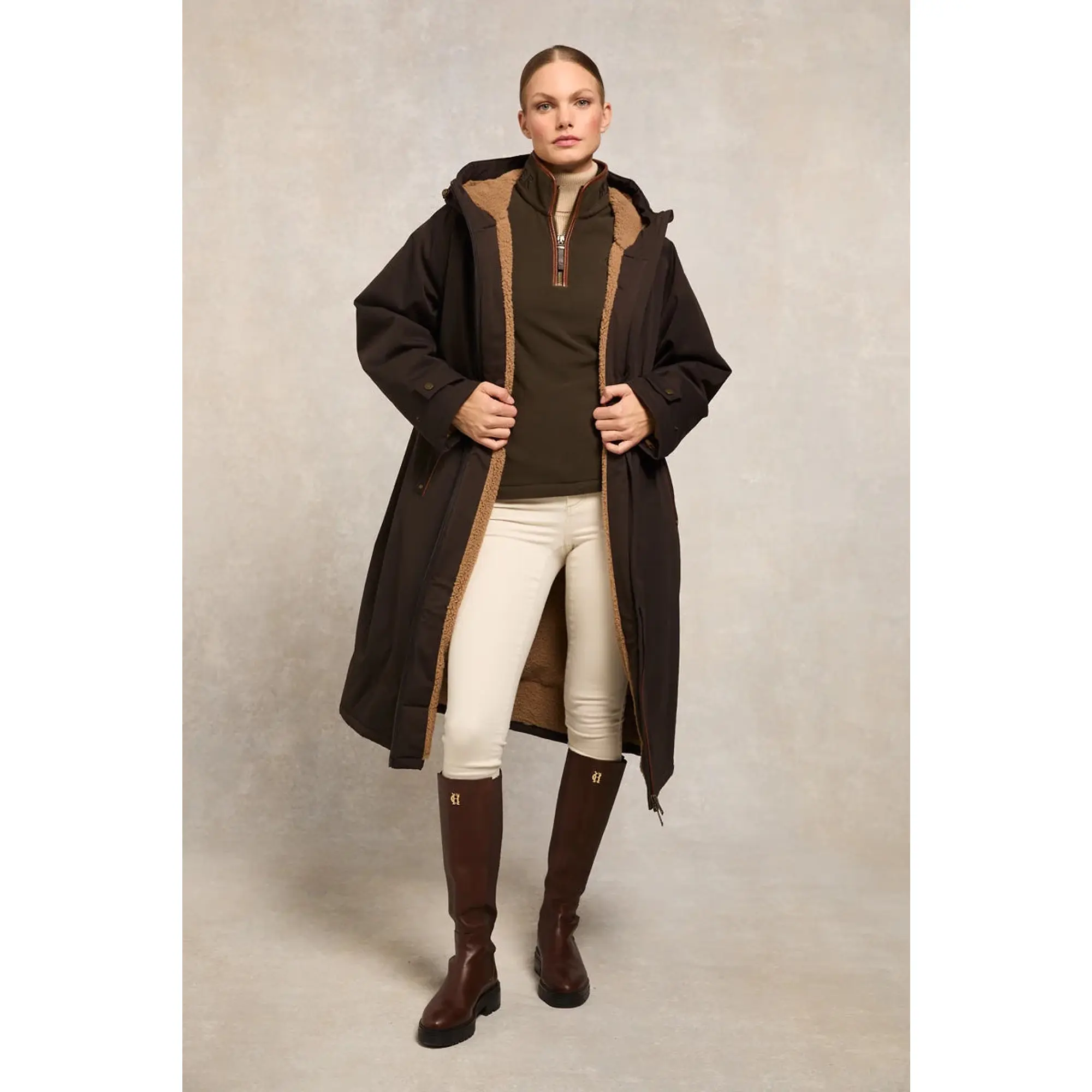 Product image 4 of 8 of Holland Cooper Women's Country Fleece Quarter Zip - Khaki