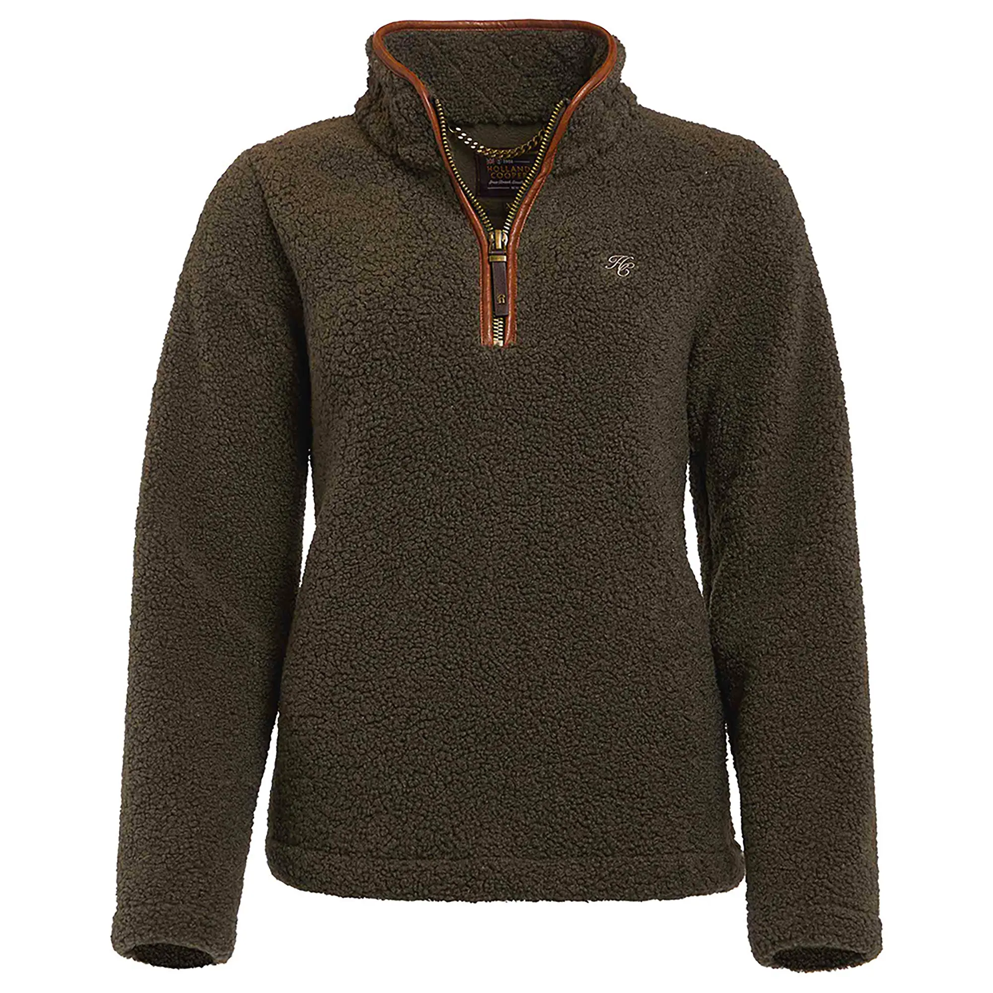 Product image 1 of 9 of Holland Cooper Women's Country Fleece Quarter Zip - Khaki Borg