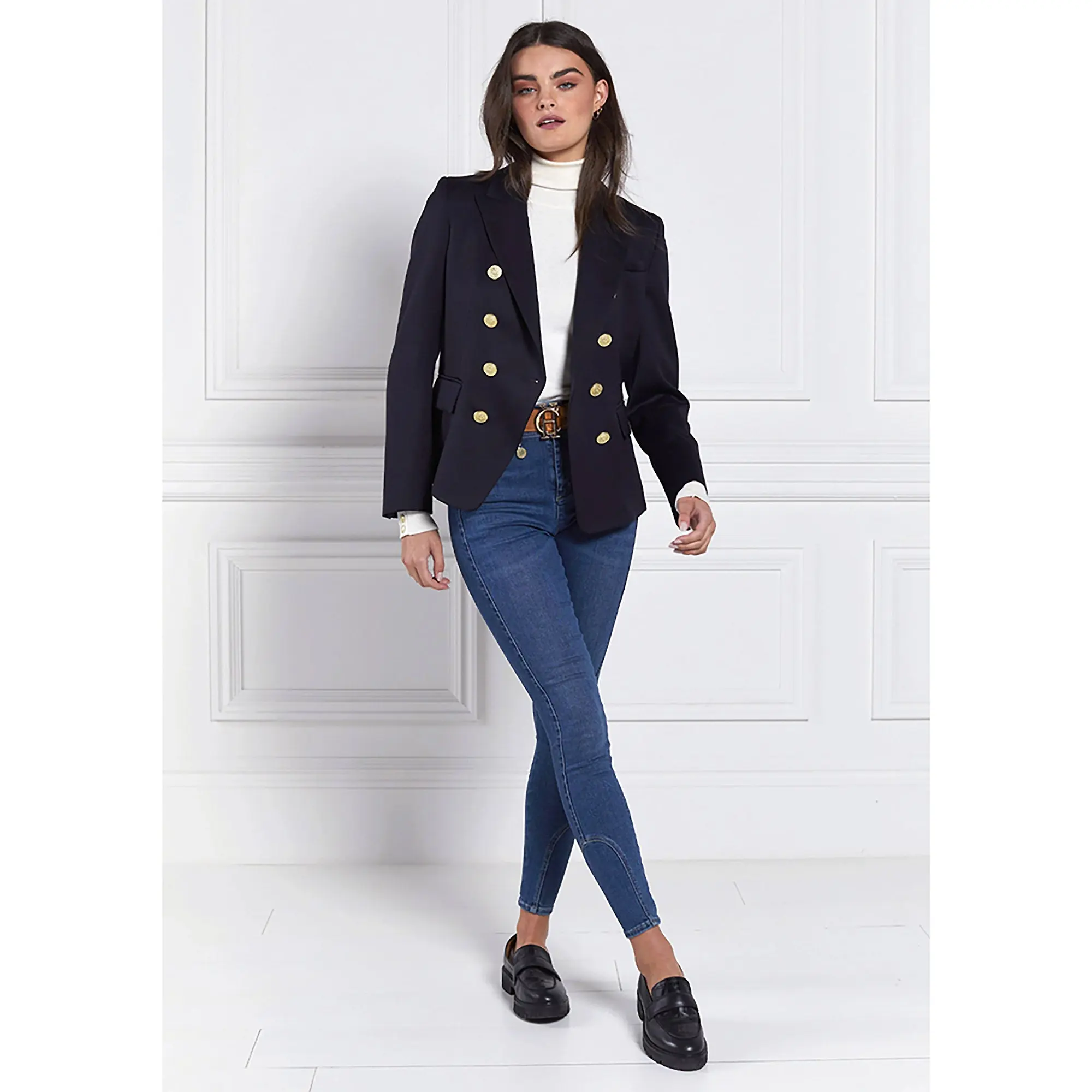Product image 3 of 9 of Holland Cooper Women's Knightsbridge Blazer - Navy Barathea