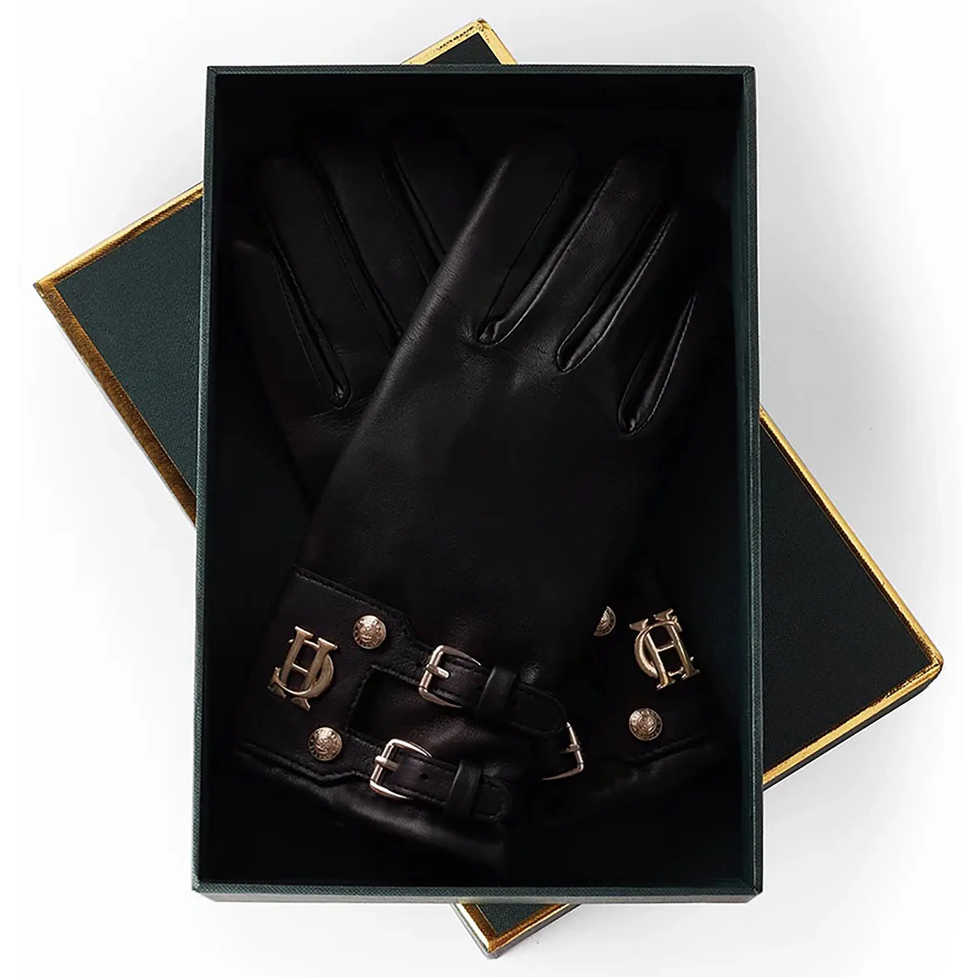Product image 6 of 6 of Holland Cooper Women's Monogram Leather Gloves - Black