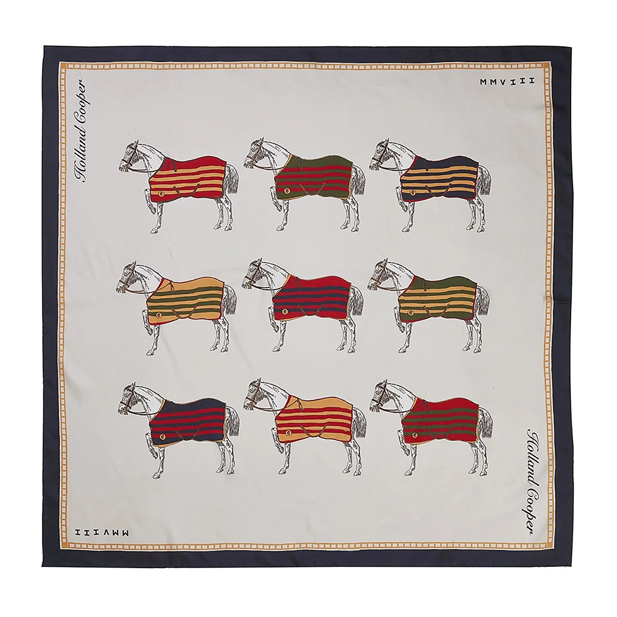 Product image 1 of 7 of Holland Cooper Women's Nine Horse Silk Scarf - Nine Horse