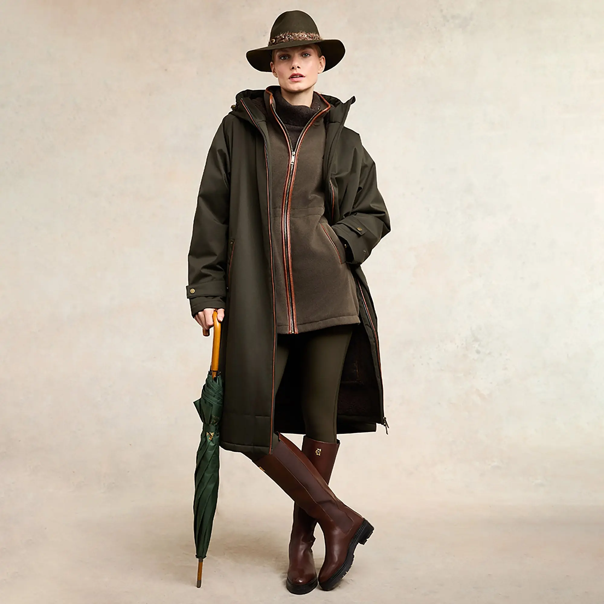 Product image 2 of 12 of Holland Cooper Women's One-Size Waterproof Coat - Khaki