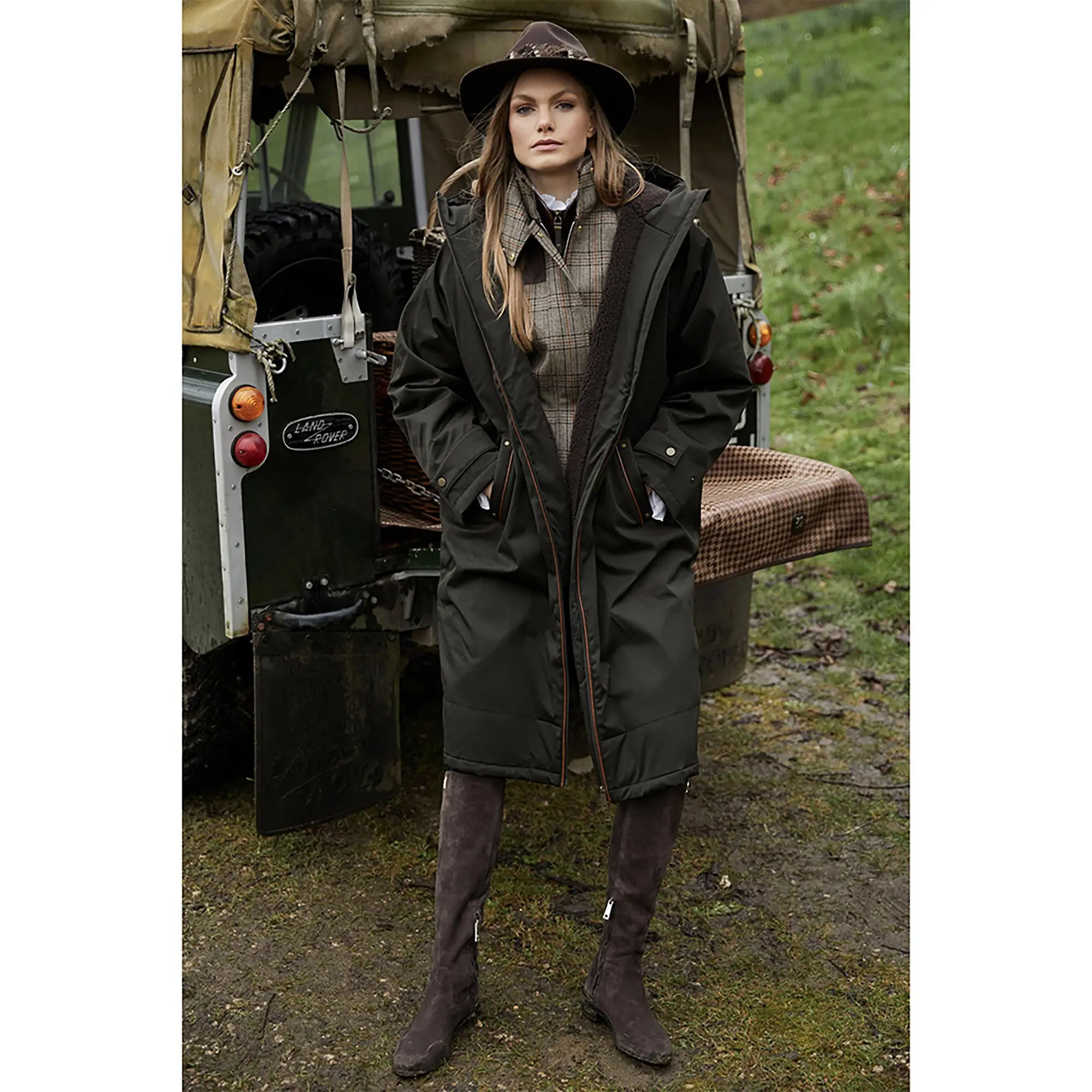 Product image 3 of 12 of Holland Cooper Women's One-Size Waterproof Coat - Khaki