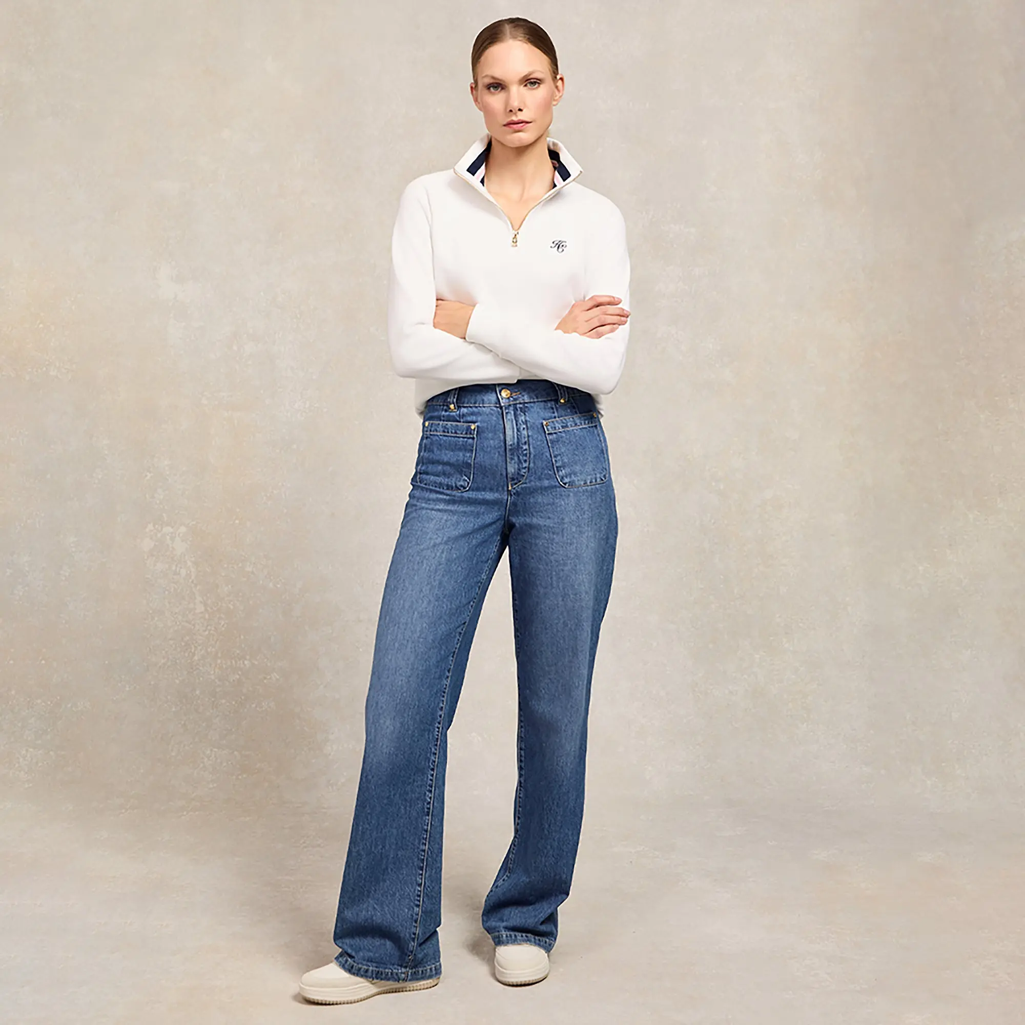 Product image 10 of 11 of Holland Cooper Women's Retro Trainers - Off White