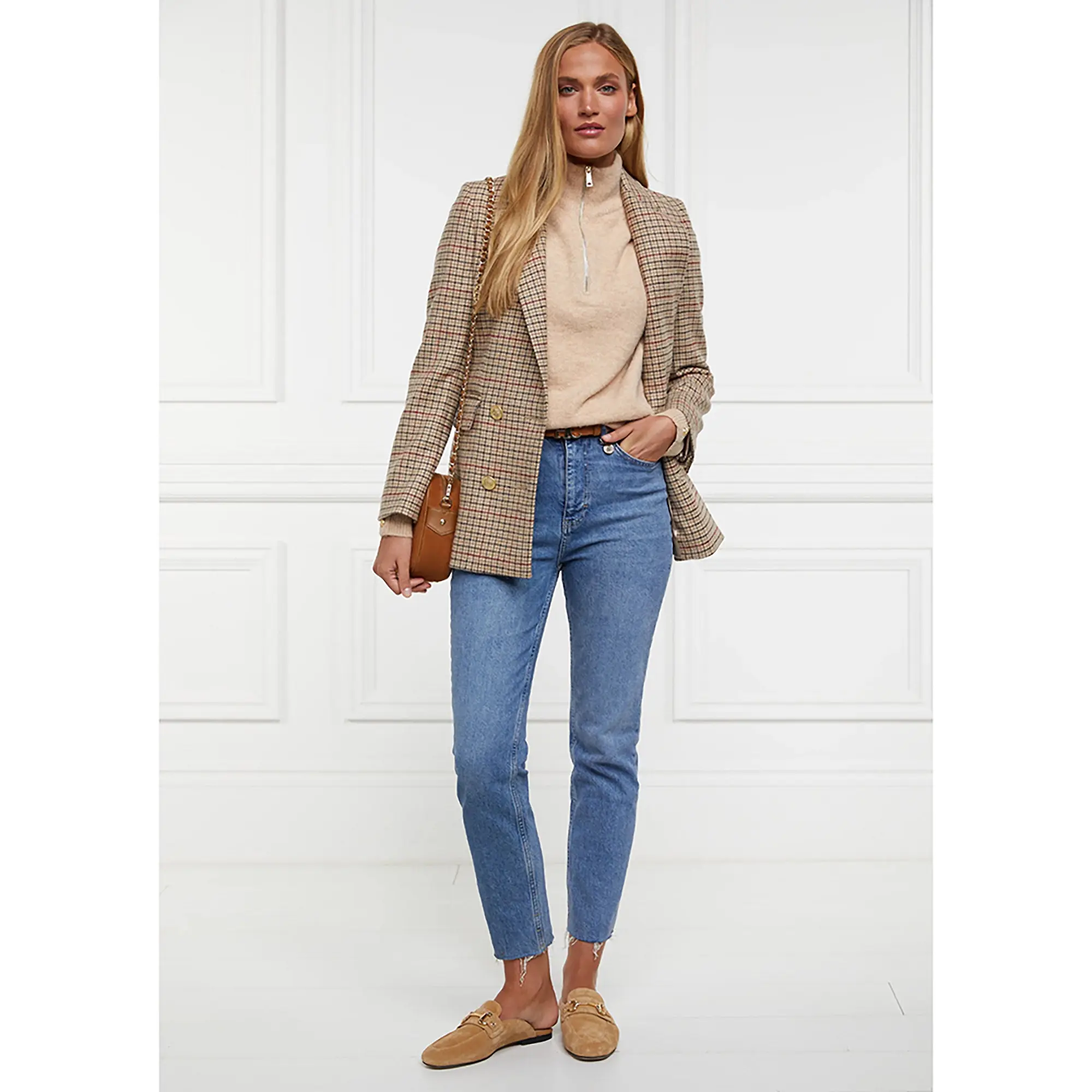 Product image 4 of 9 of Holland Cooper Women's Tori Quarter Zip Knit - Camel