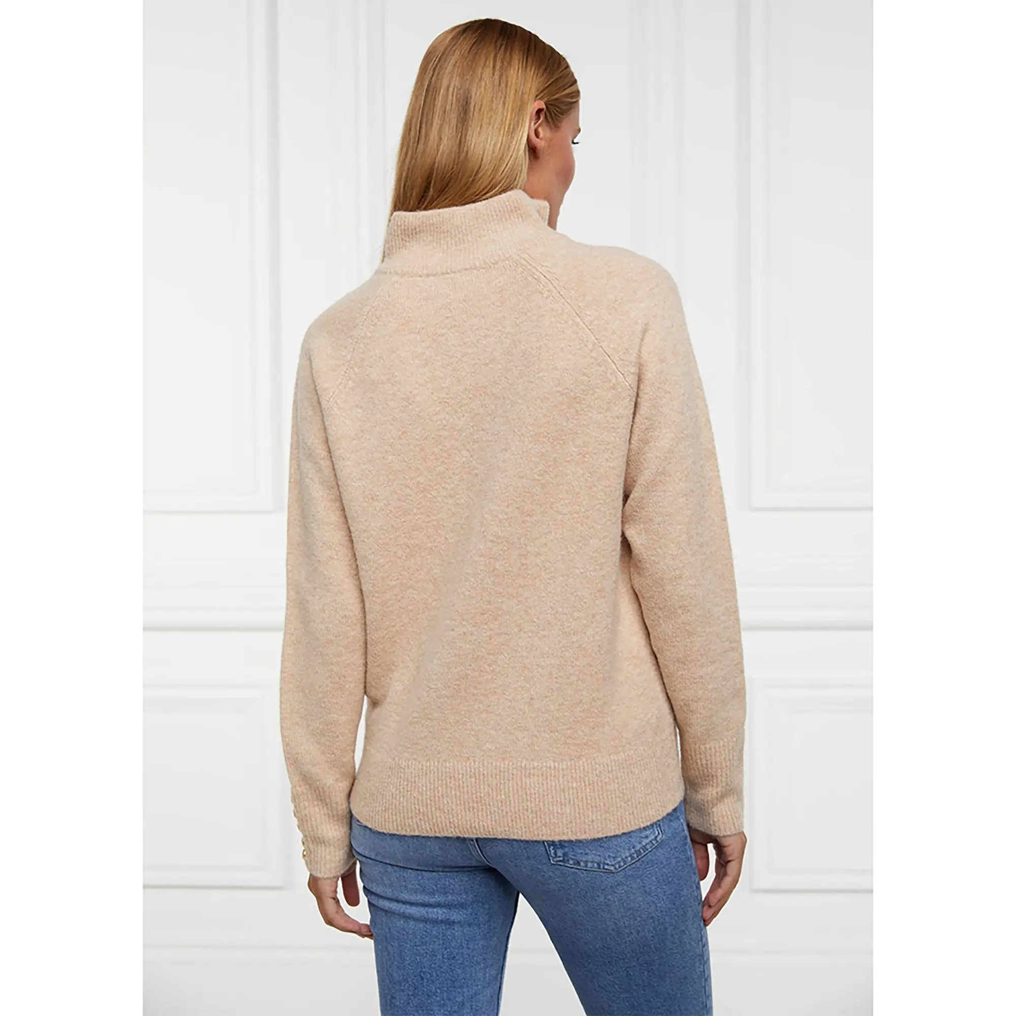 Product image 7 of 9 of Holland Cooper Women's Tori Quarter Zip Knit - Camel