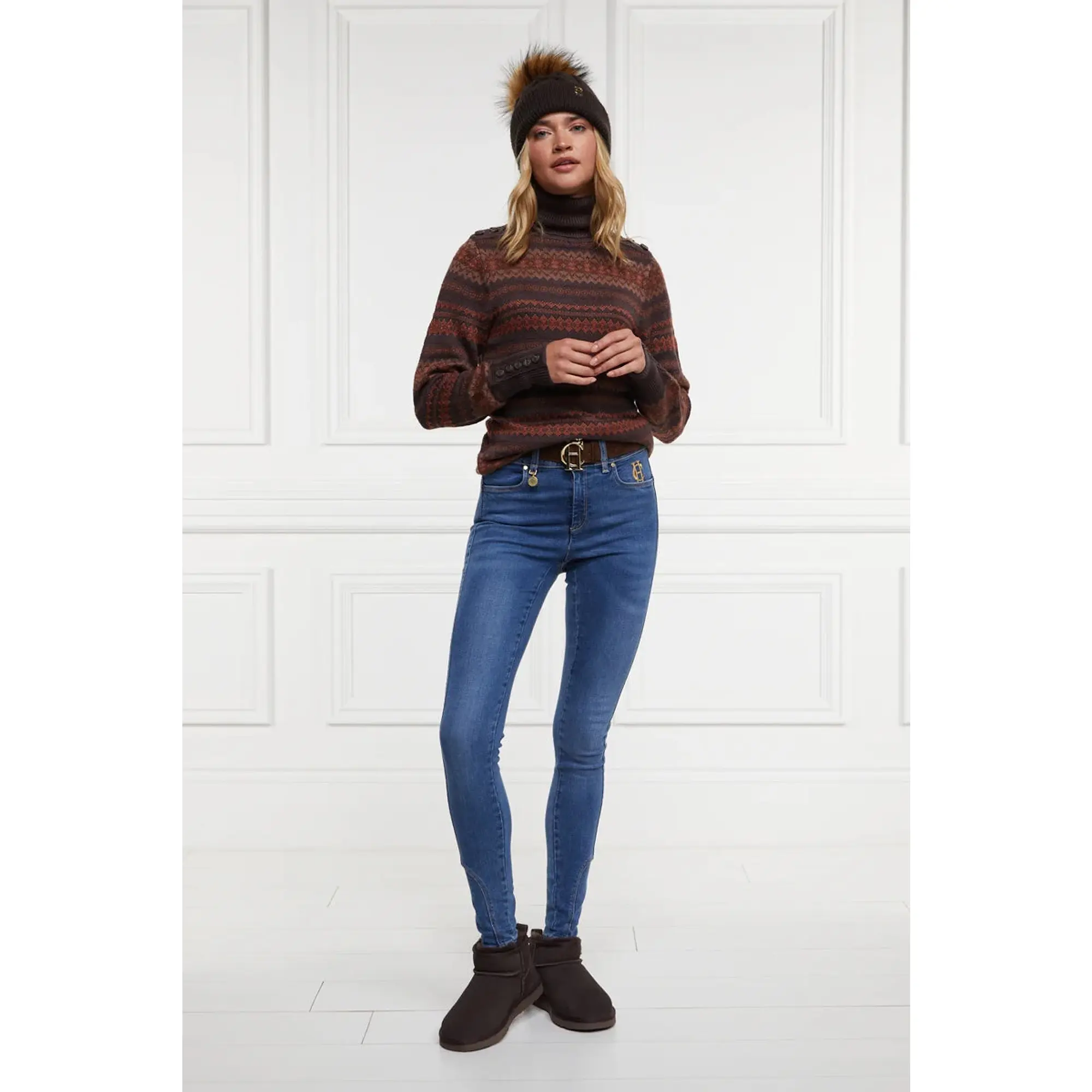 Product image 2 of 6 of Holland Cooper Women's Ultra Mini Shearling Boots - Chocolate