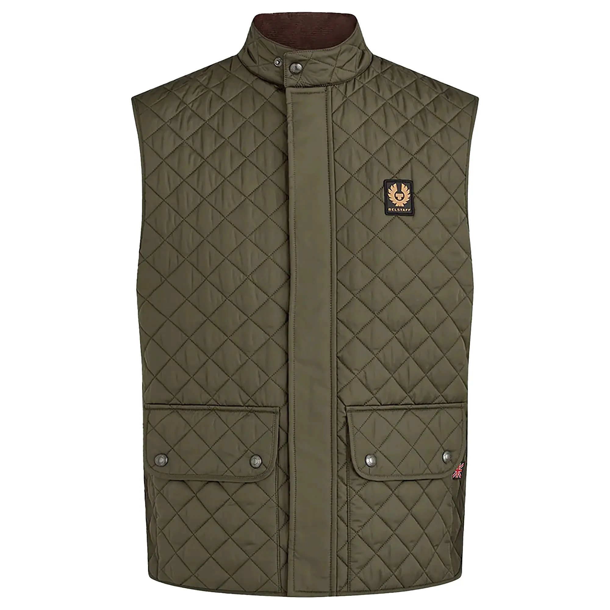 Product image 1 of 3 of Belstaff Men's Quilted Recycled Nylon Icon Gilet - Faded Olive