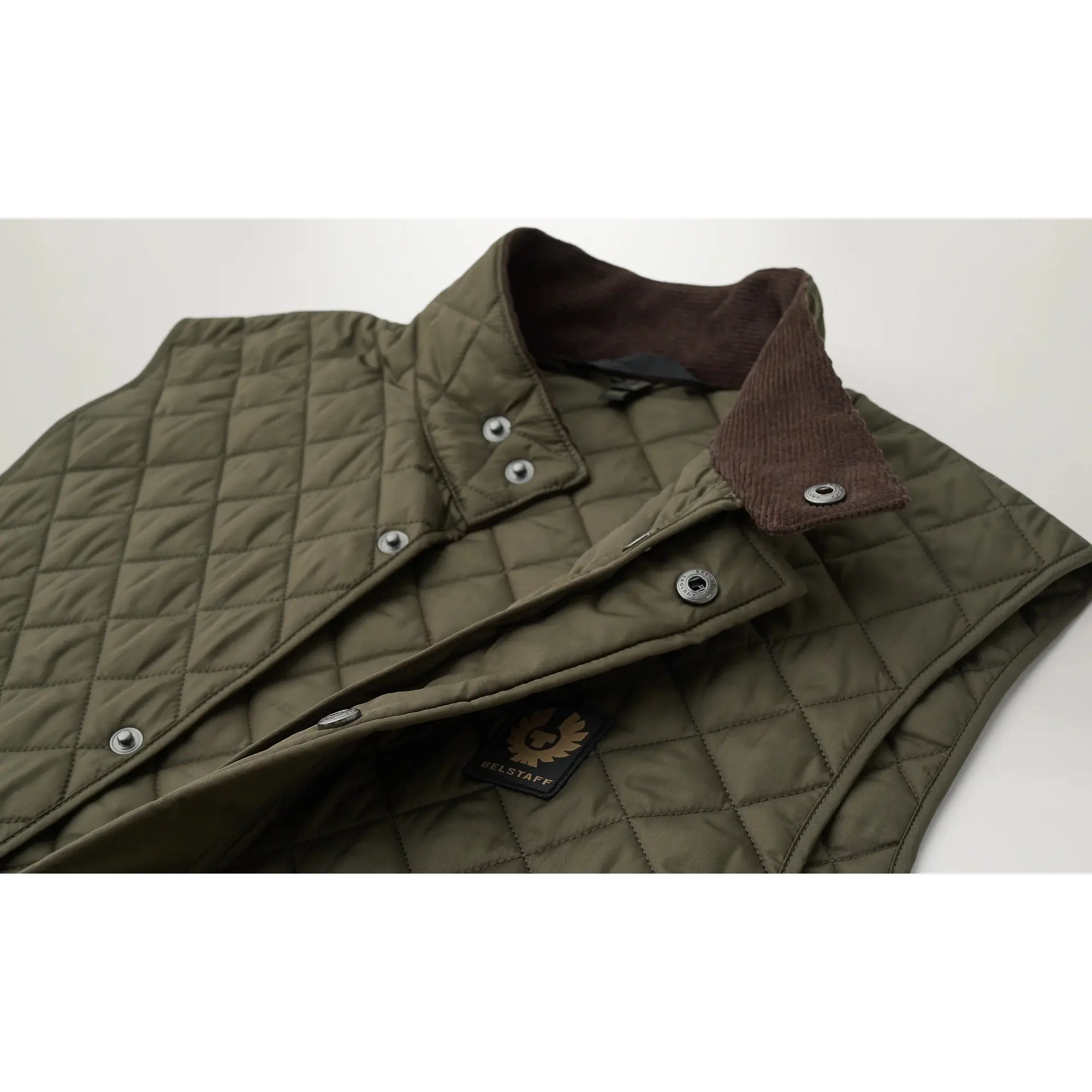 Product image 2 of 3 of Belstaff Men's Quilted Recycled Nylon Icon Gilet - Faded Olive