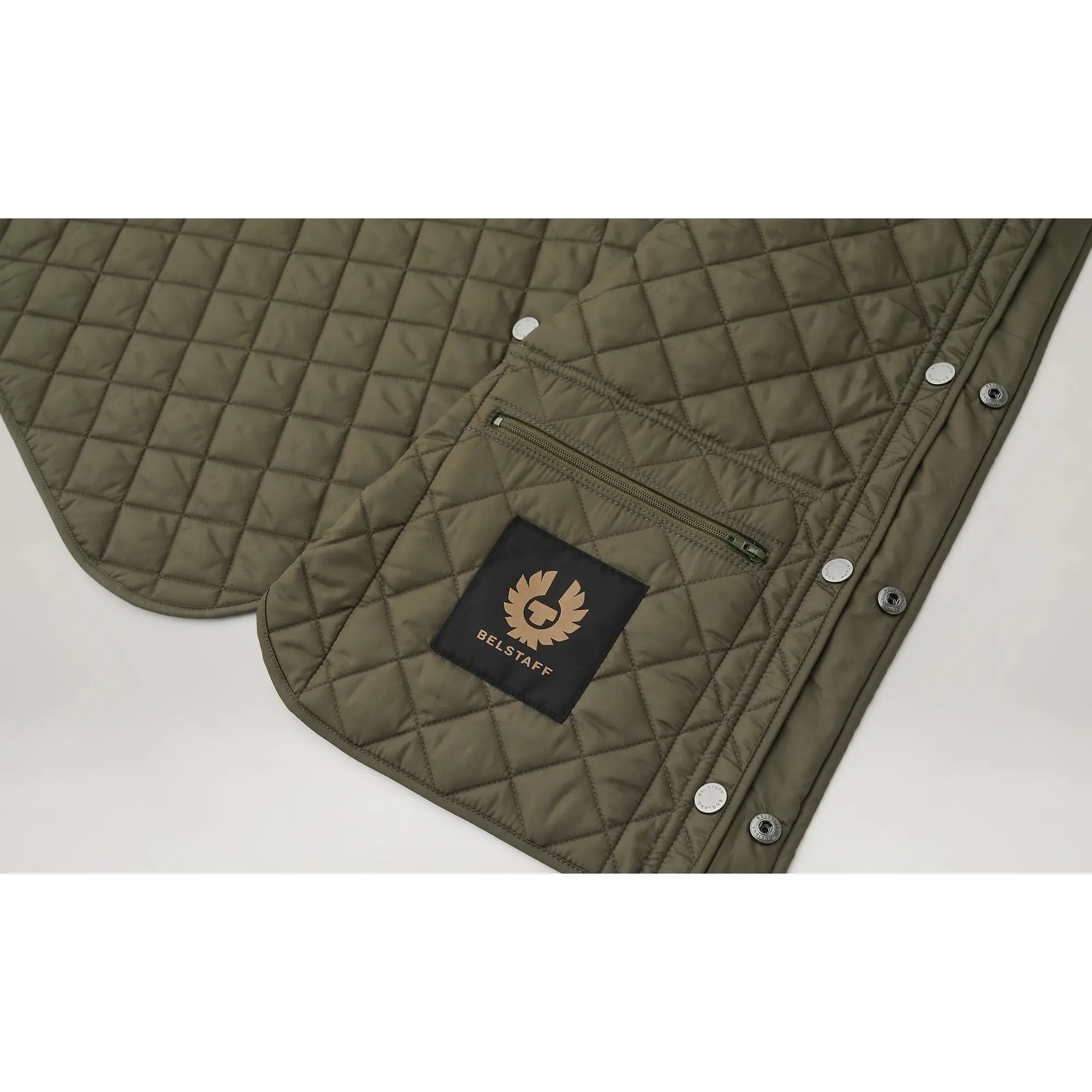 Product image 3 of 3 of Belstaff Men's Quilted Recycled Nylon Icon Gilet - Faded Olive