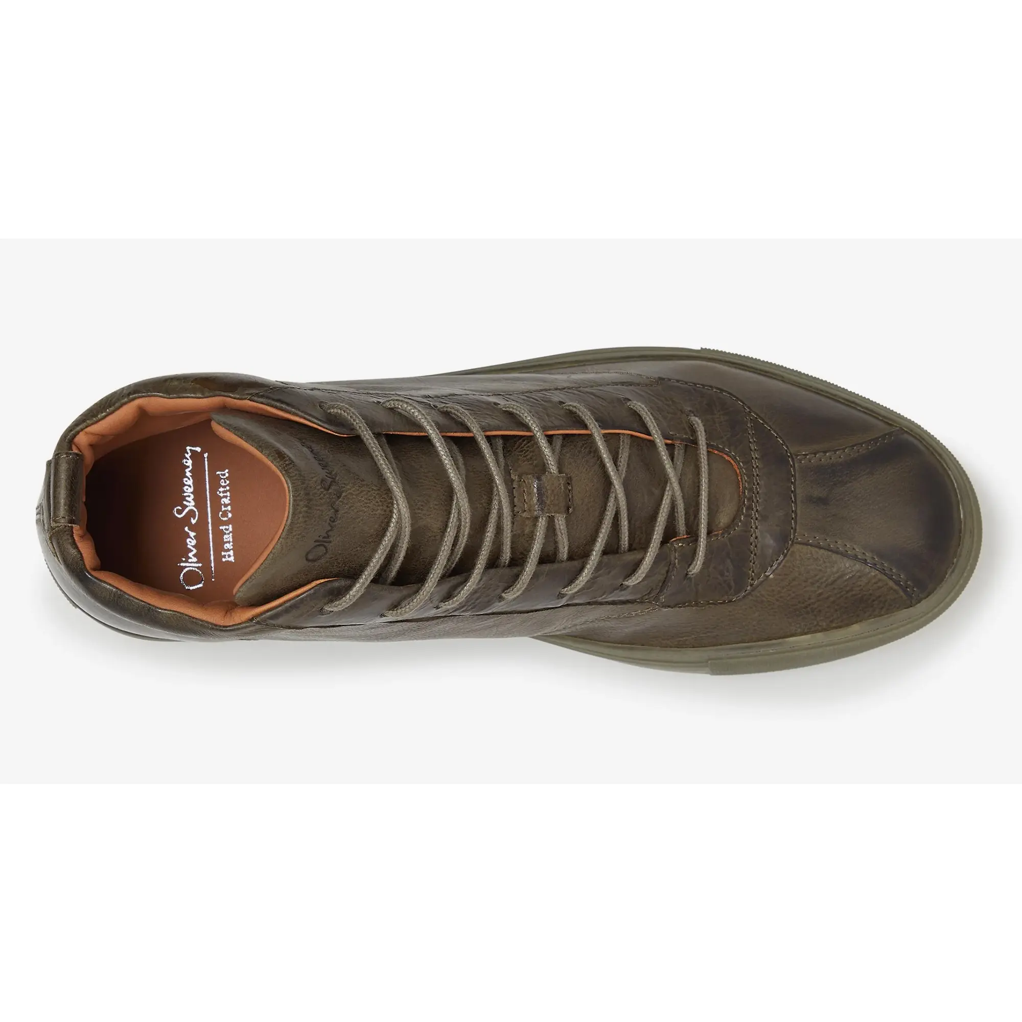 Product image 3 of 4 of Oliver Sweeney Men's Defeza Leather Retro Trainers - Khaki