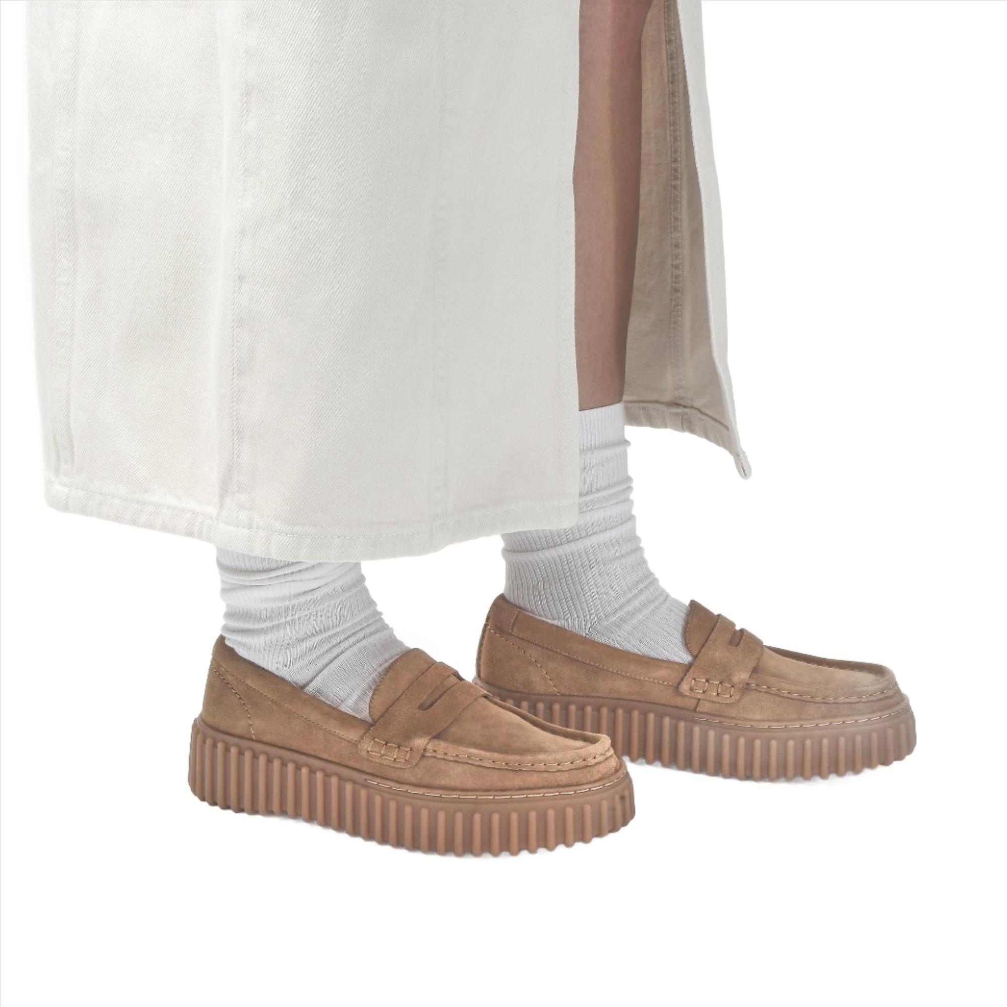 Clarks Torhill Penny トーヒルペニー 厚底 Clarks Women's Torhill Penny - Light Tan Suede | British Attire