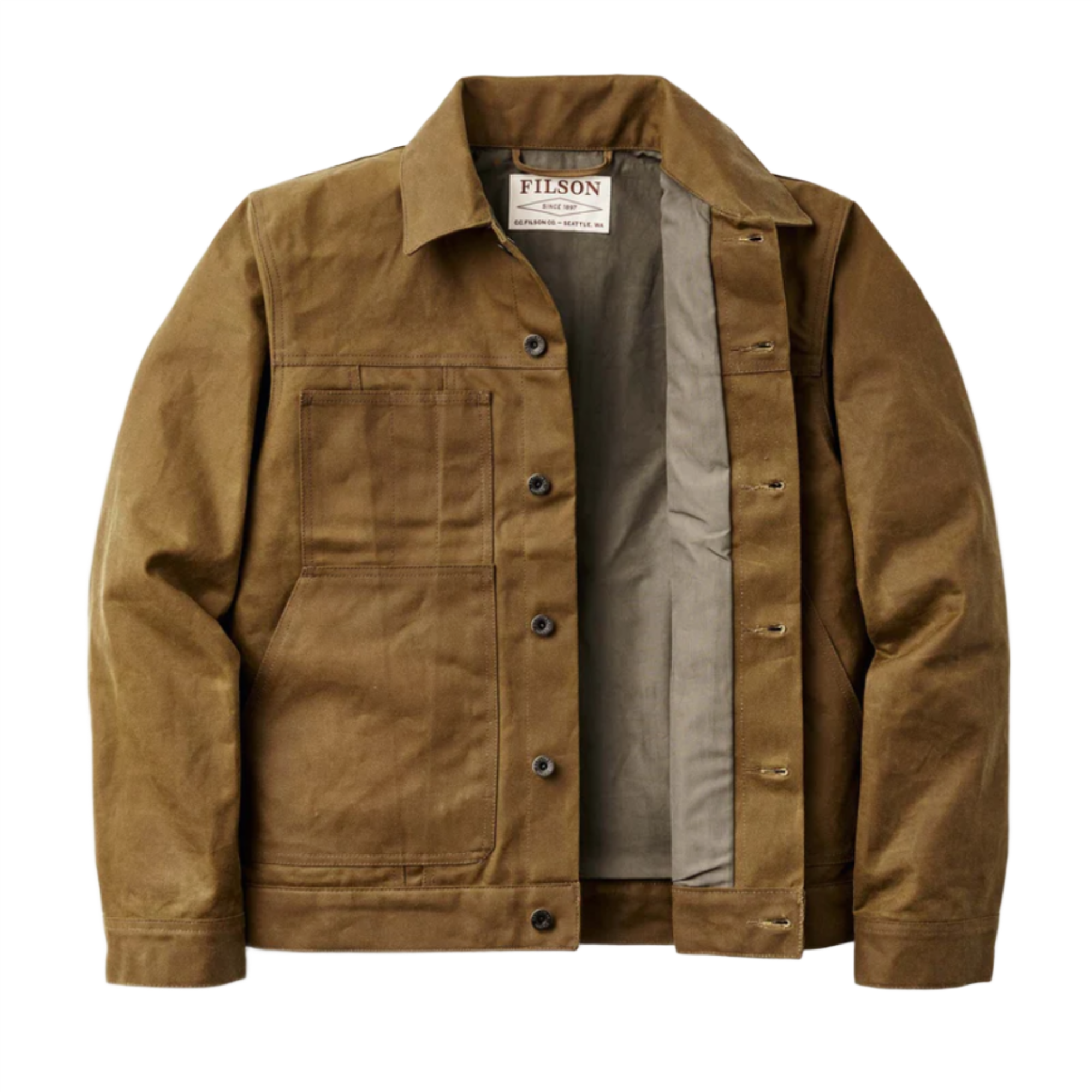 FILSON TIN CLOTH SHORT LINED CRUISER 新品 Filson Tin Cloth Short Lined Cruiser Jacket - Dark Tan | British