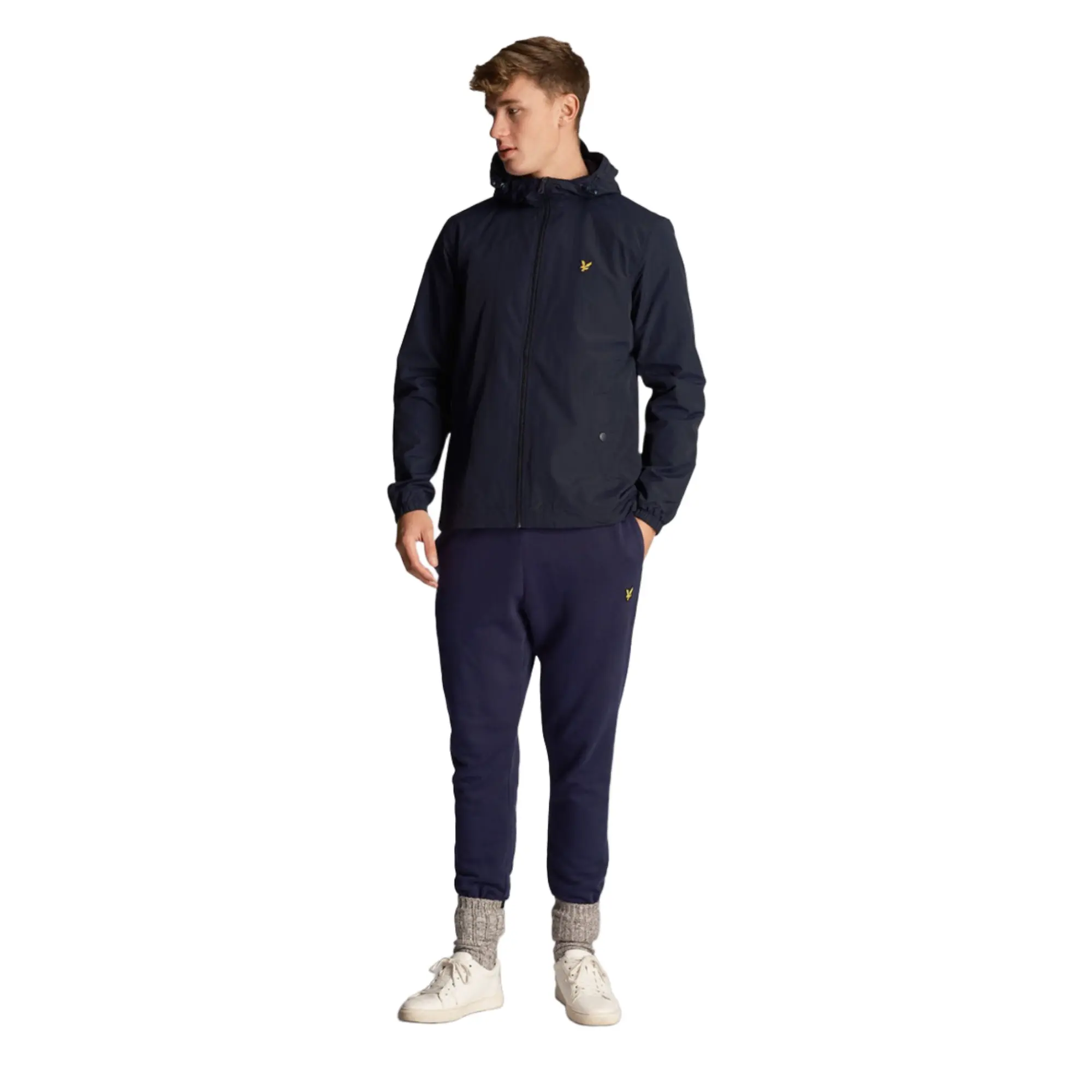 Product image 3 of 5 of Lyle & Scott Men's Essential Zip Through Hooded Jacket - Dark Navy