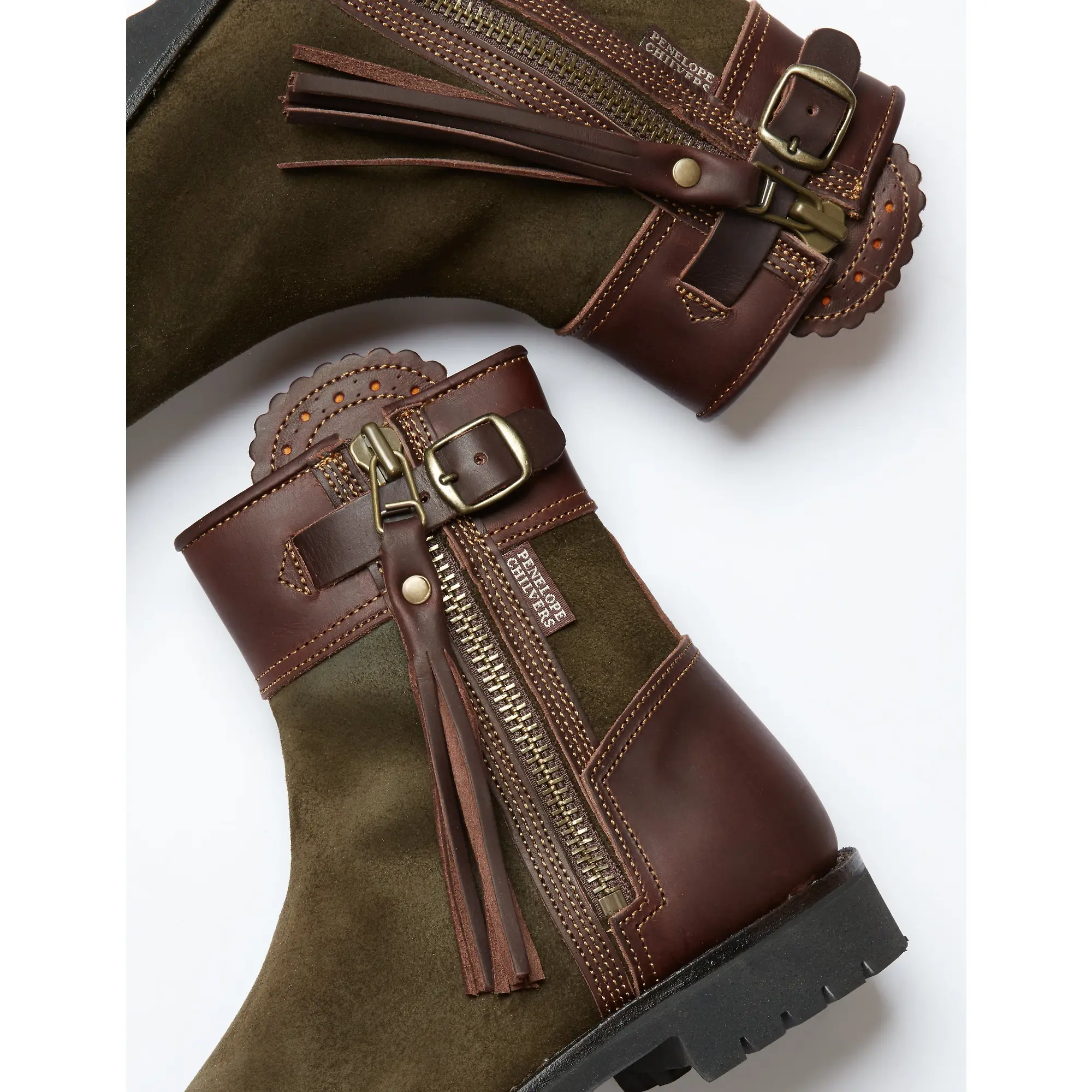 Product image 5 of 5 of Penelope Chilvers Women's Inclement Cropped Tassel Boots - Seaweed/Conker